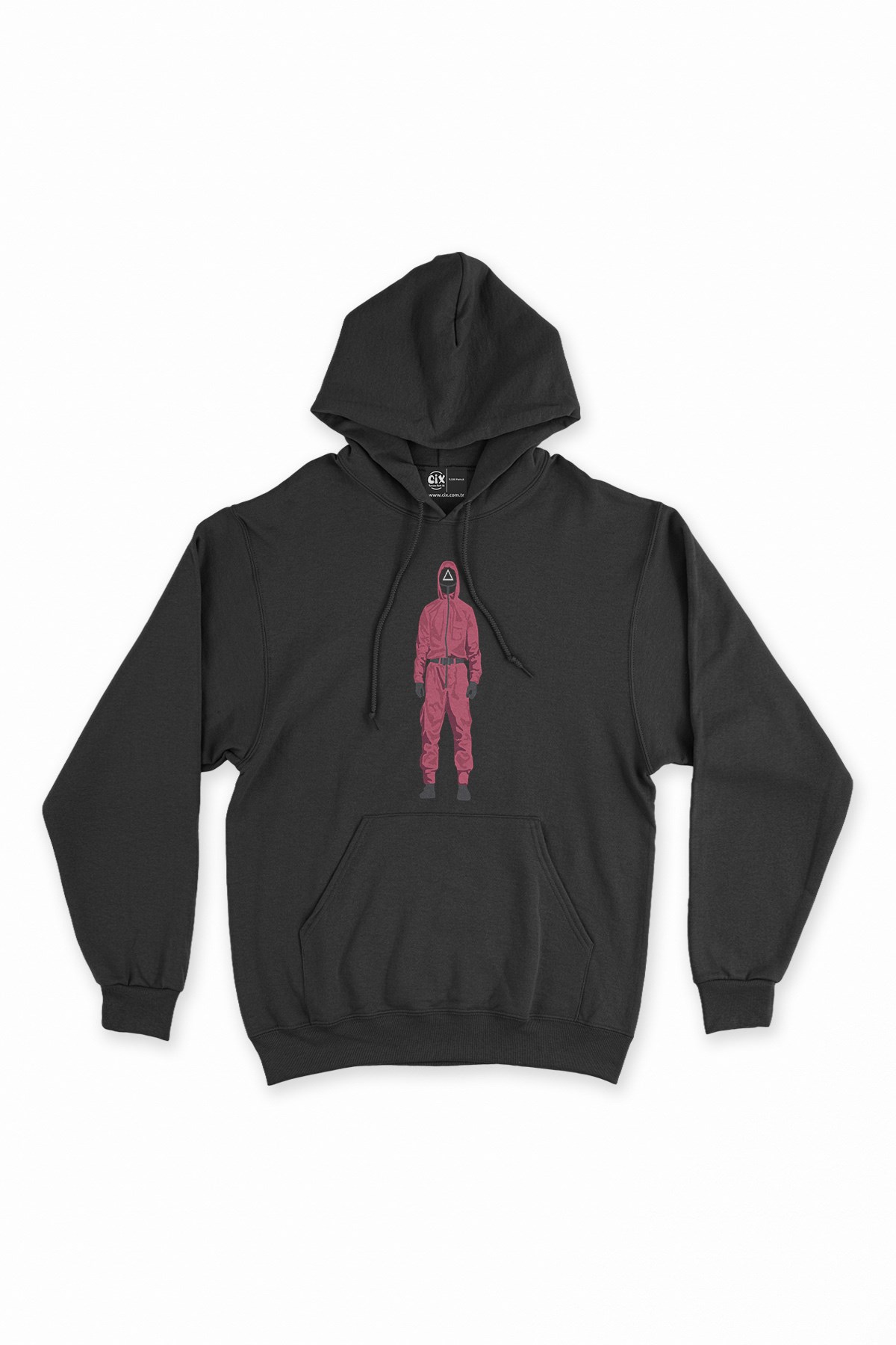 Squid Game Asker Siyah Kapşonlu Sweatshirt Hoodie