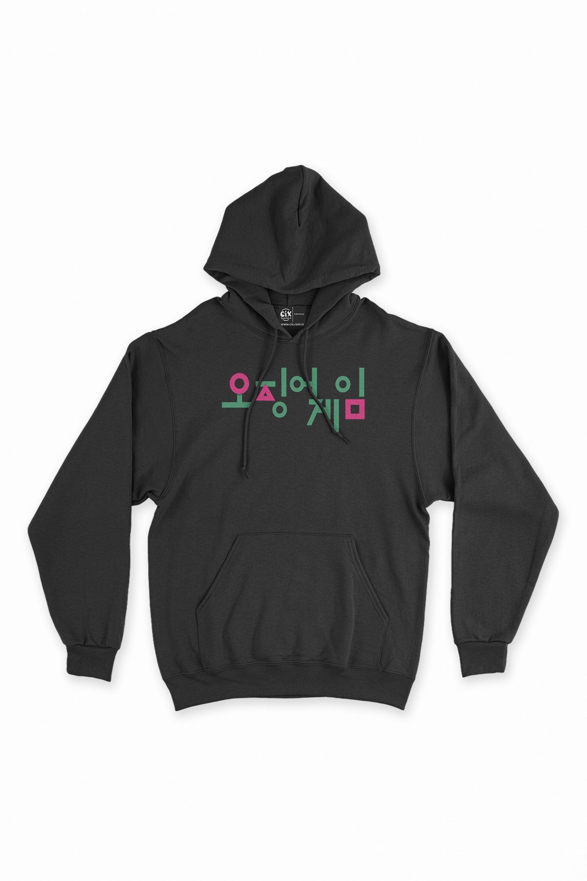 Squid Game Kore Siyah Kapşonlu Sweatshirt Hoodie