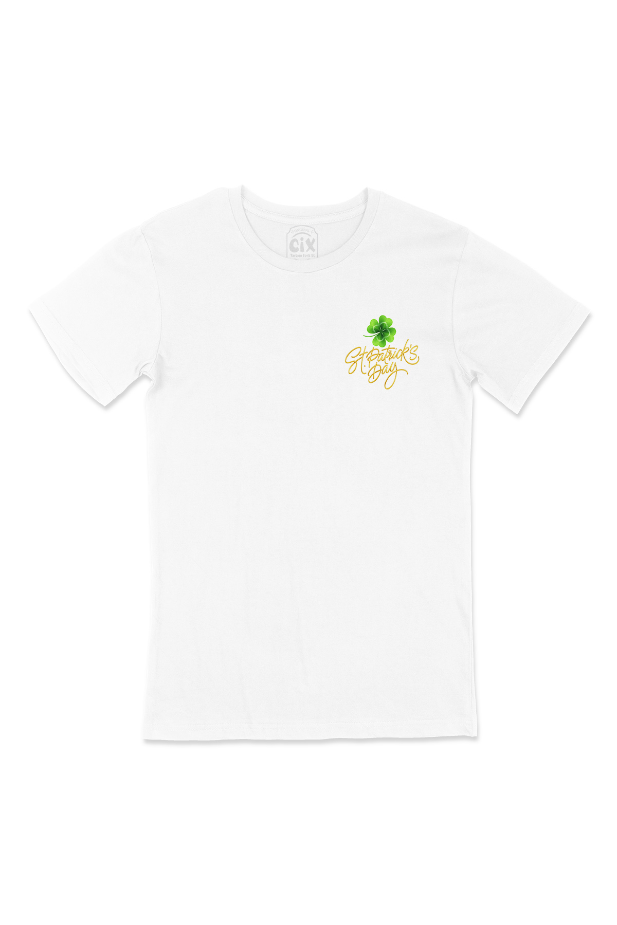 St Patricks Day Cep Logo Tasarımlı Beyaz Tişört