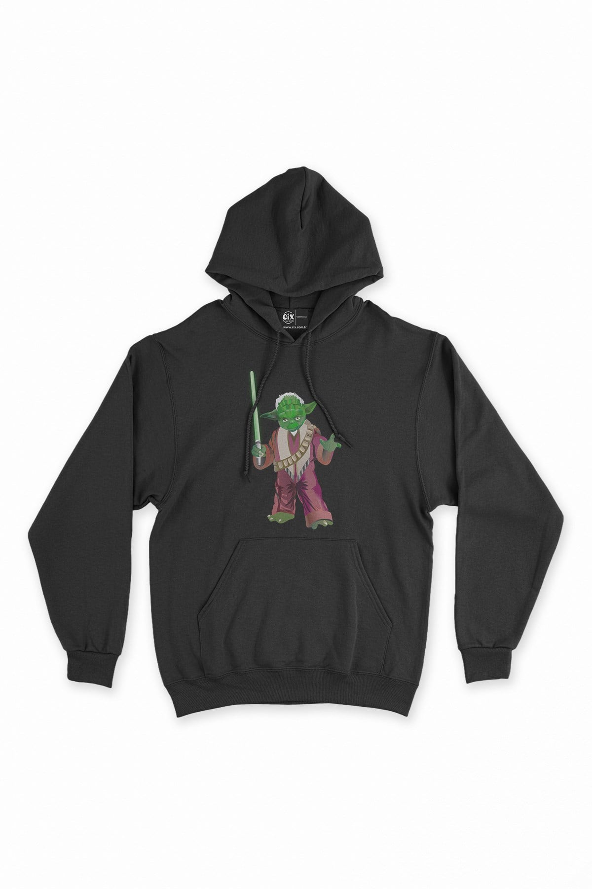 Star Wars Jedi Yoda Siyah Kapşonlu Sweatshirt Hoodie