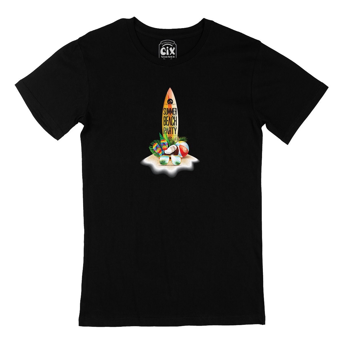 Summer Beach Party Siyah Tişört