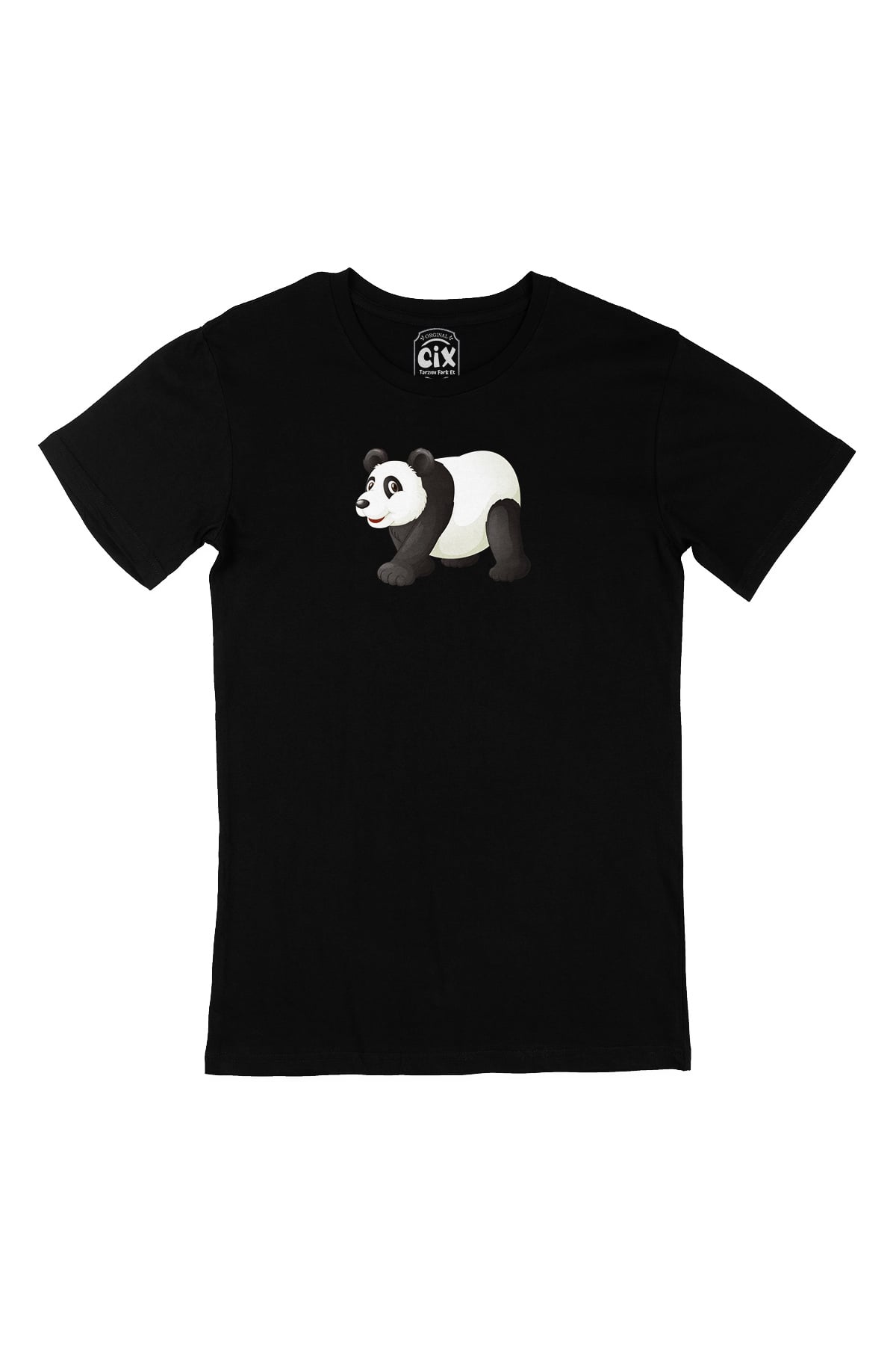 Tatlı Panda Tasarım Siyah Tişört