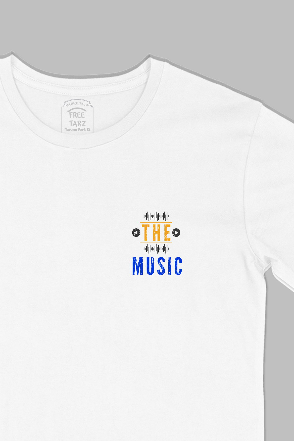 The Music Müzik Baskılı Cep Tasarım Beyaz Tişört The Music Müzik Baskılı Cep Tasarım Beyaz Tişört - Ücretsiz Kargo