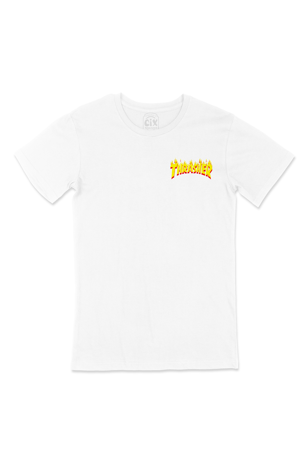 Thrasher Cep Logo Tasarımlı Beyaz Tişört