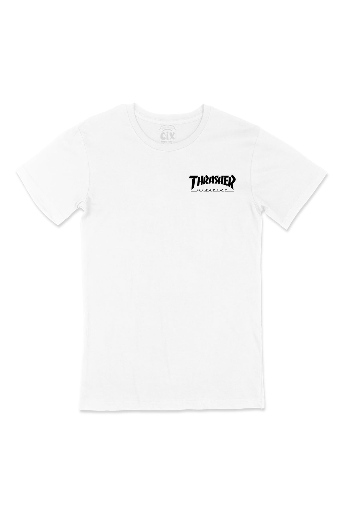 Thrasher Magazine Cep Logo Tasarımlı Beyaz Tişört