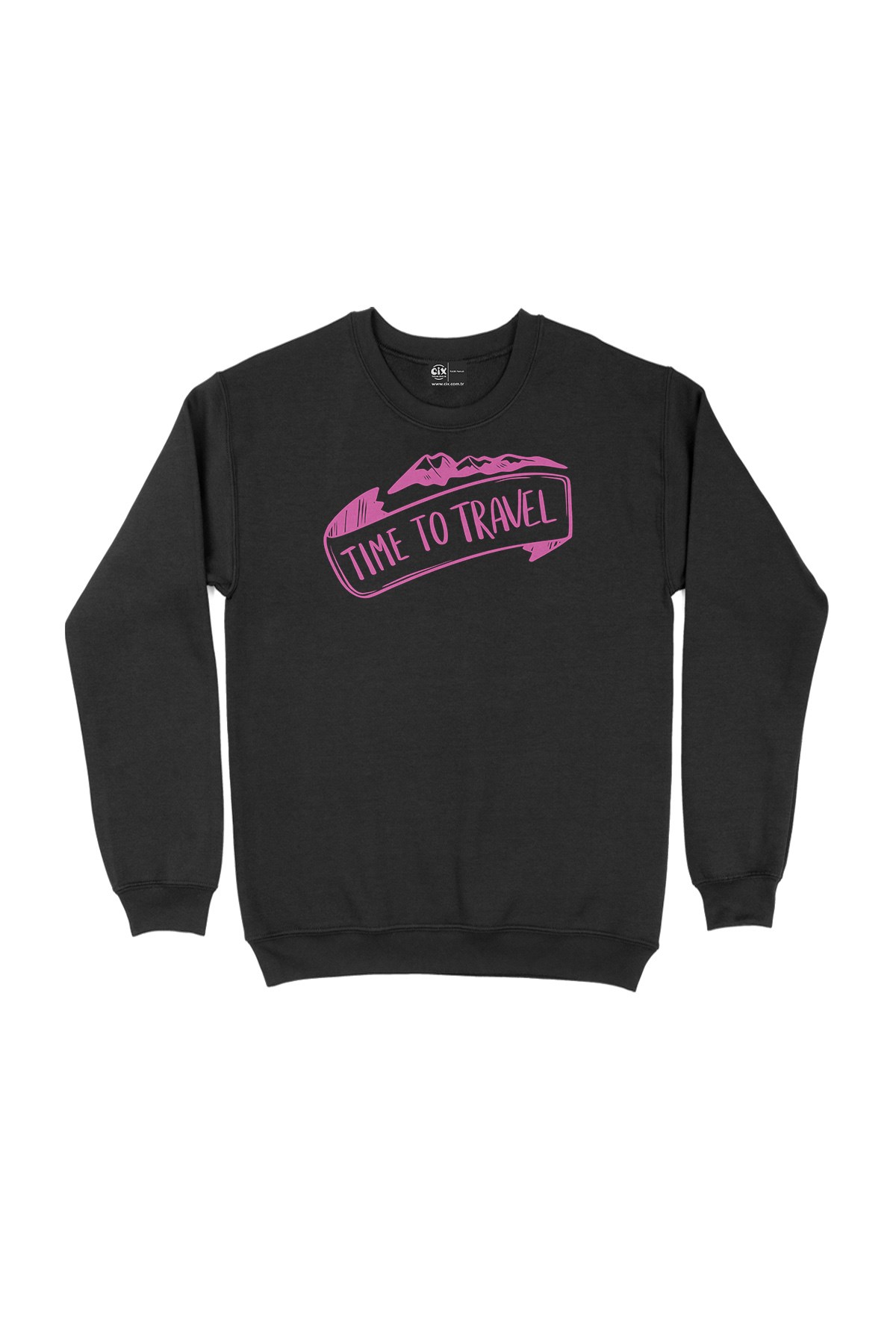 Time To Travel Siyah Sweatshirt