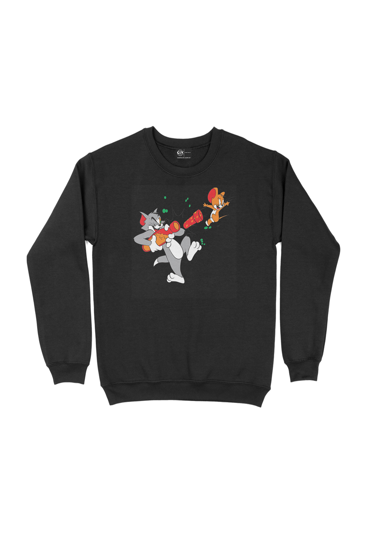 Tom and Jerry Siyah Sweatshirt