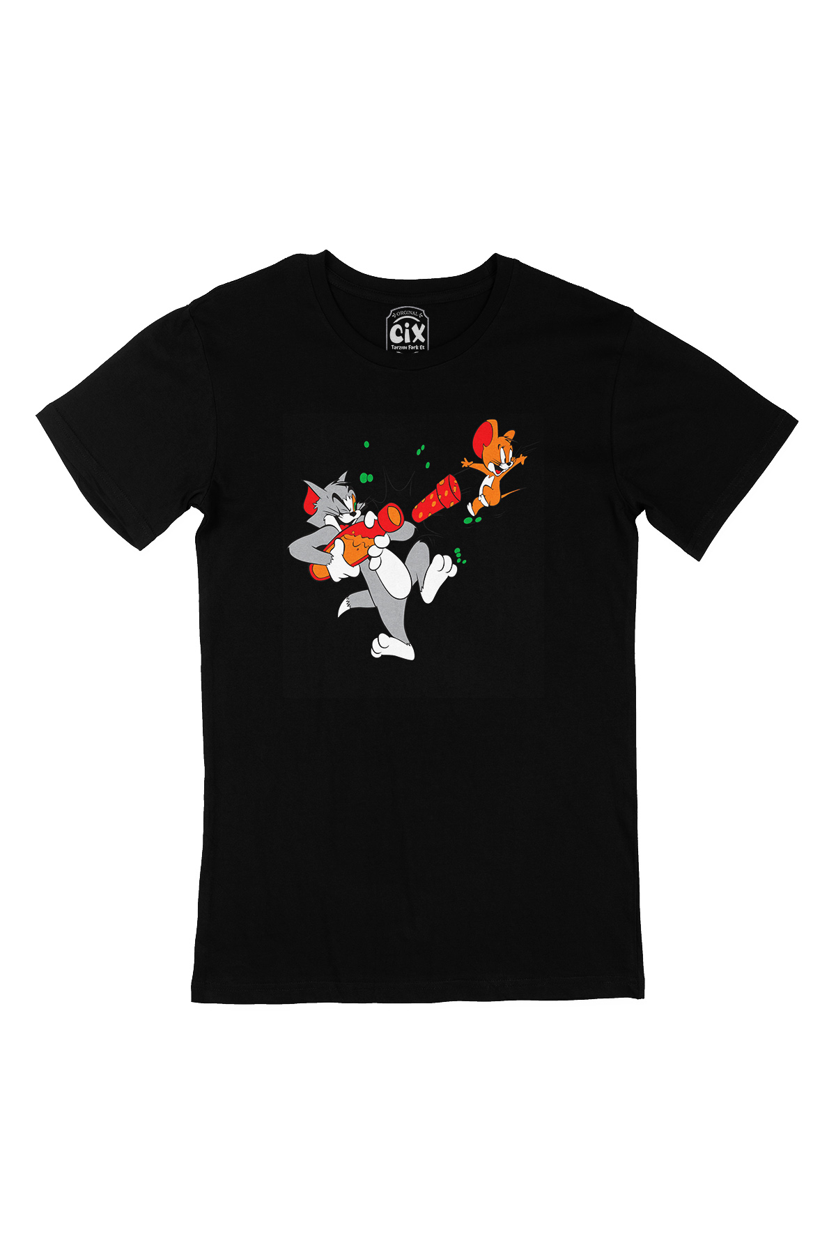 Tom and Jerry Siyah Tişört