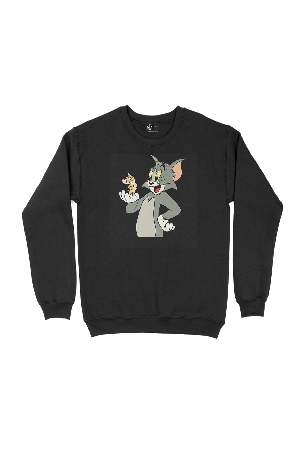 Tom Jerry Kedi Fare Siyah Sweatshirt