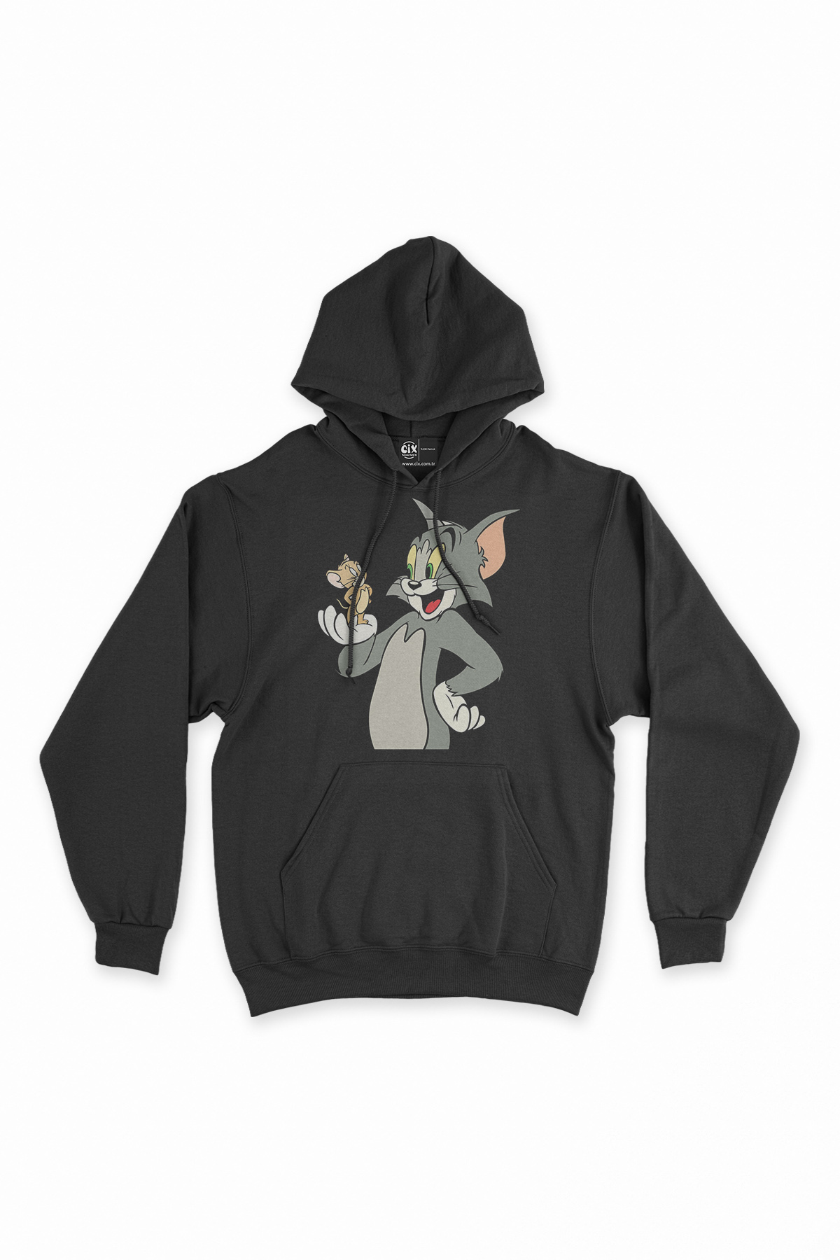 Tom Jerry Kedi Fare Siyah Sweatshirt Hoodie