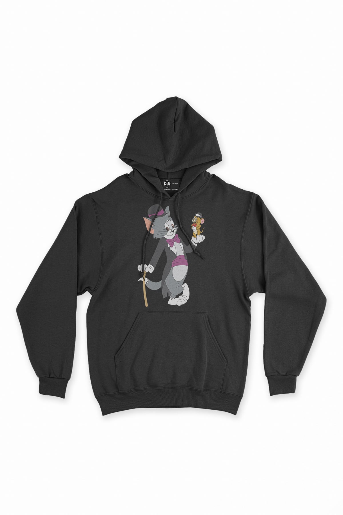 Tom Jerry Yakalanış Siyah Sweatshirt Hoodie