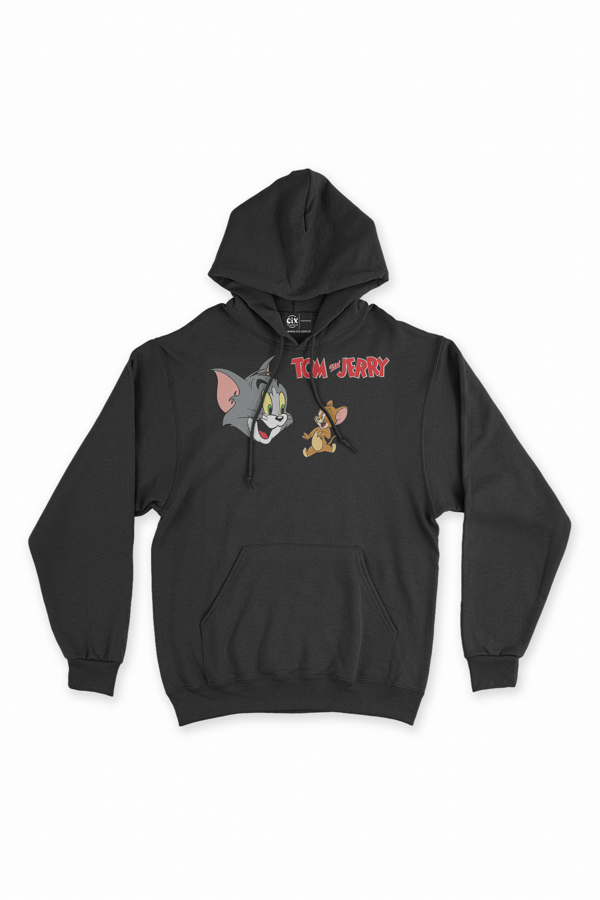 Tom ve Jerry Arkadaş Siyah Sweatshirt Hoodie