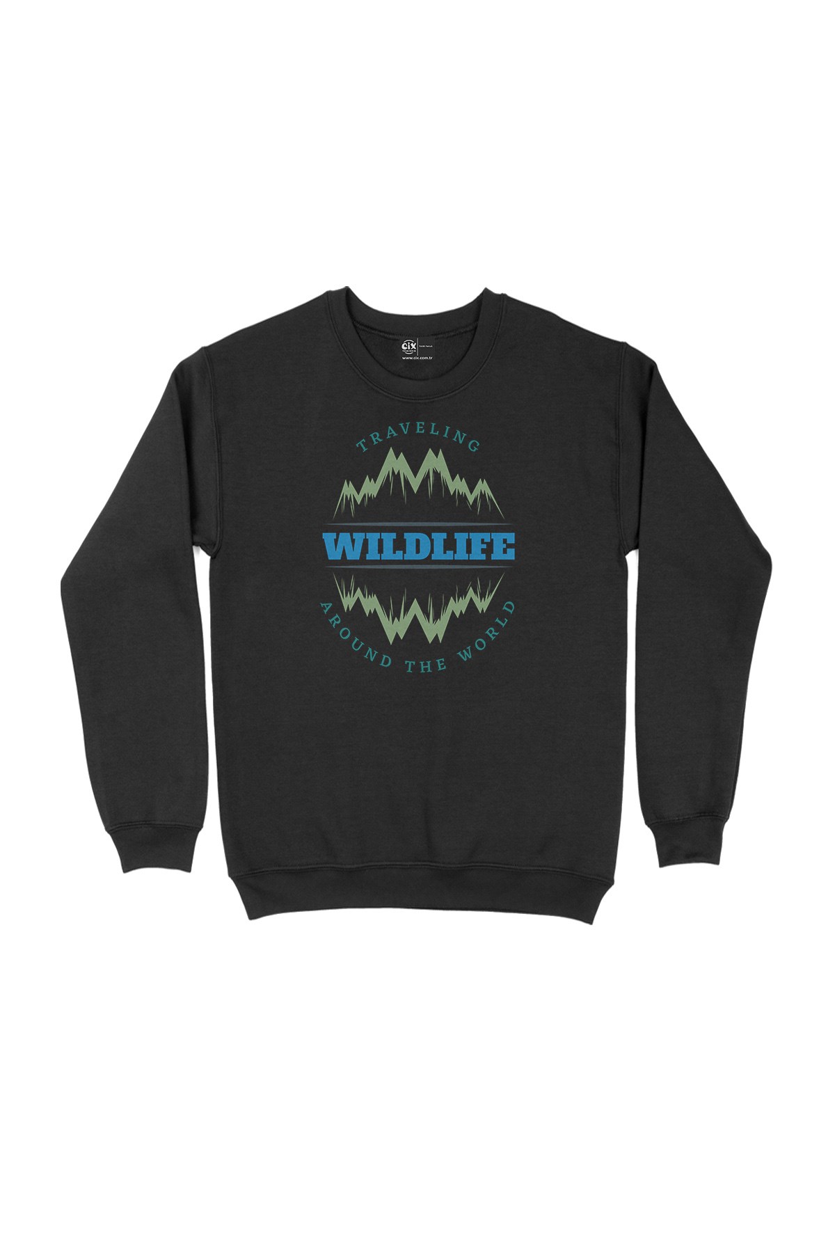 Travelin Around The World Siyah Sweatshirt