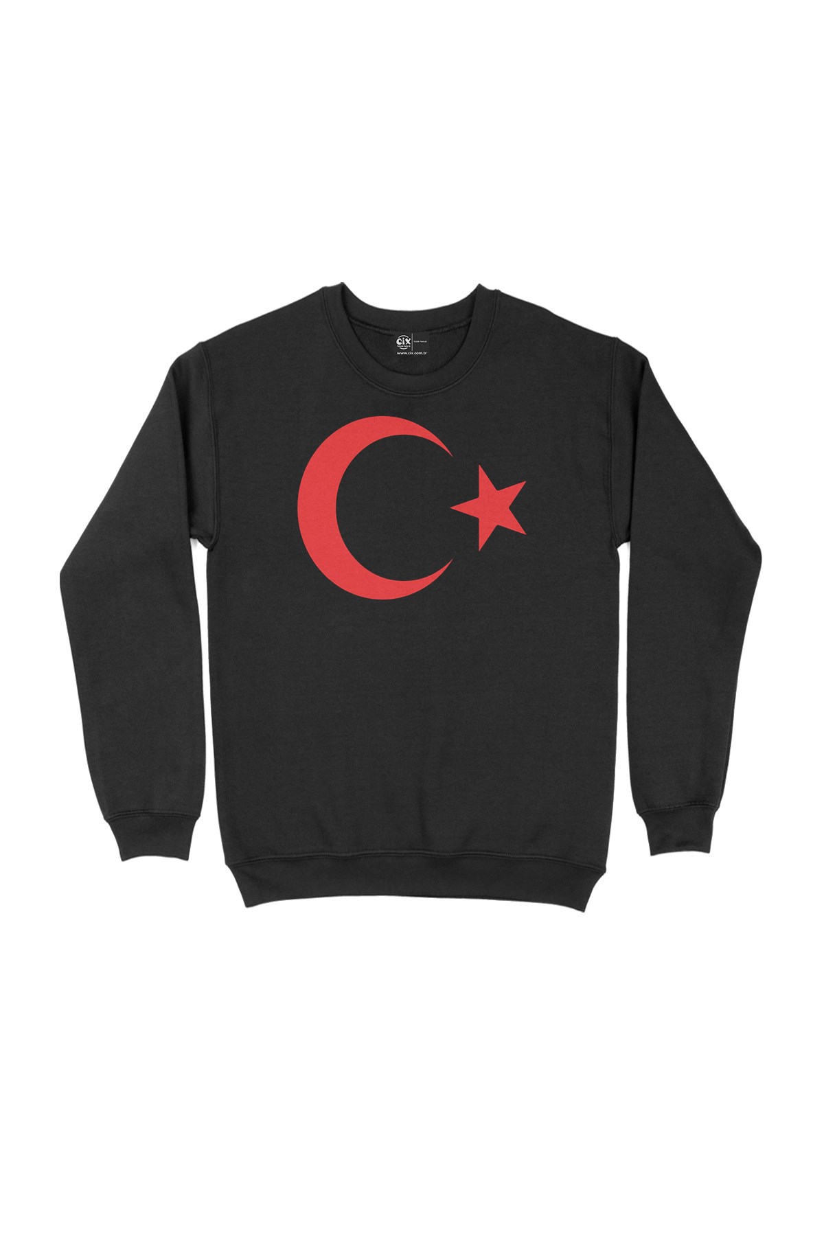 Türk Bayrağı Siyah Sweatshirt