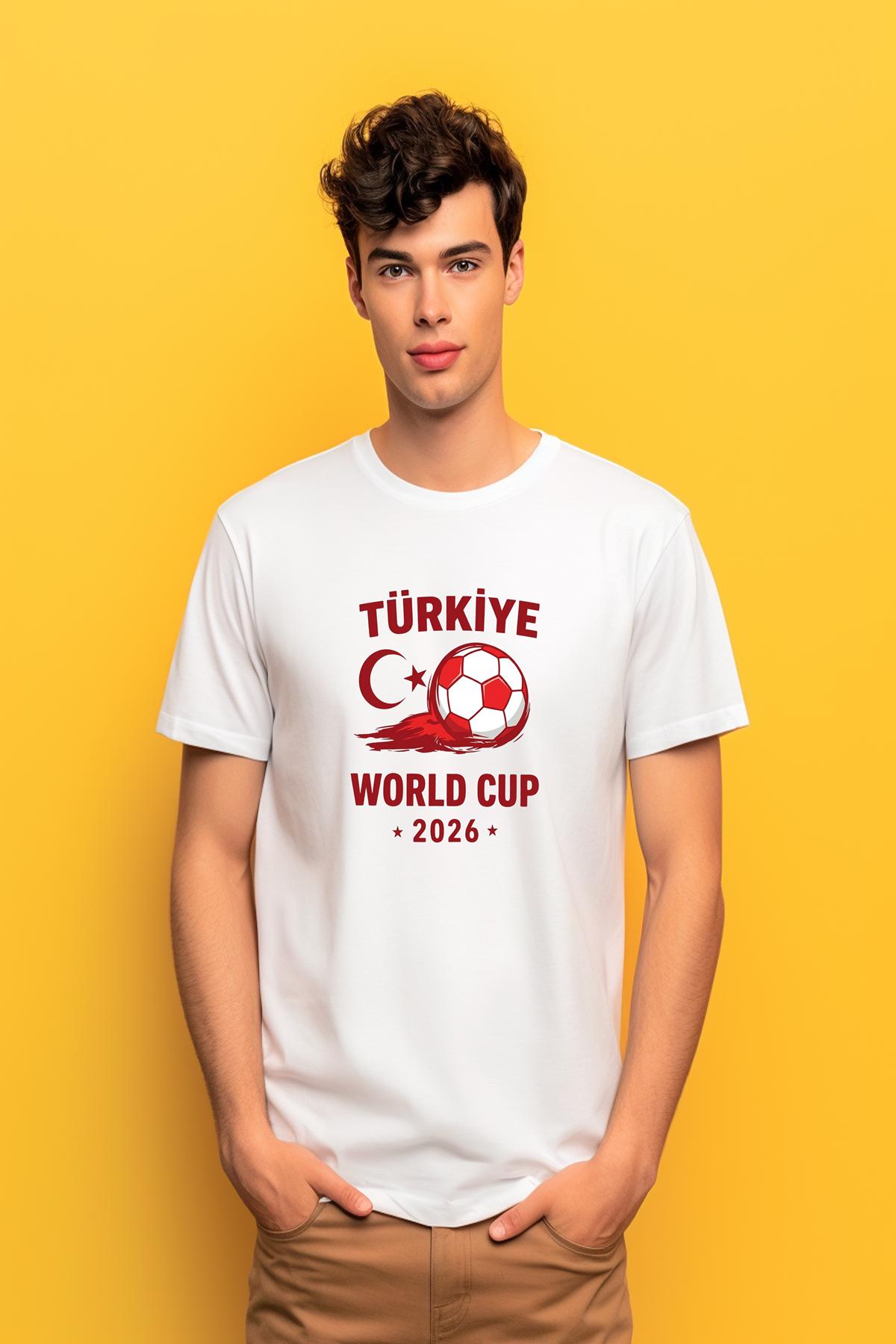 Türkiye Tasarımlı Dünya Kupası 2026 Beyaz Tişört Türkiye Tasarımlı Dünya Kupası 2026 Beyaz TişörtÜcretsiz Kargo İmkanı