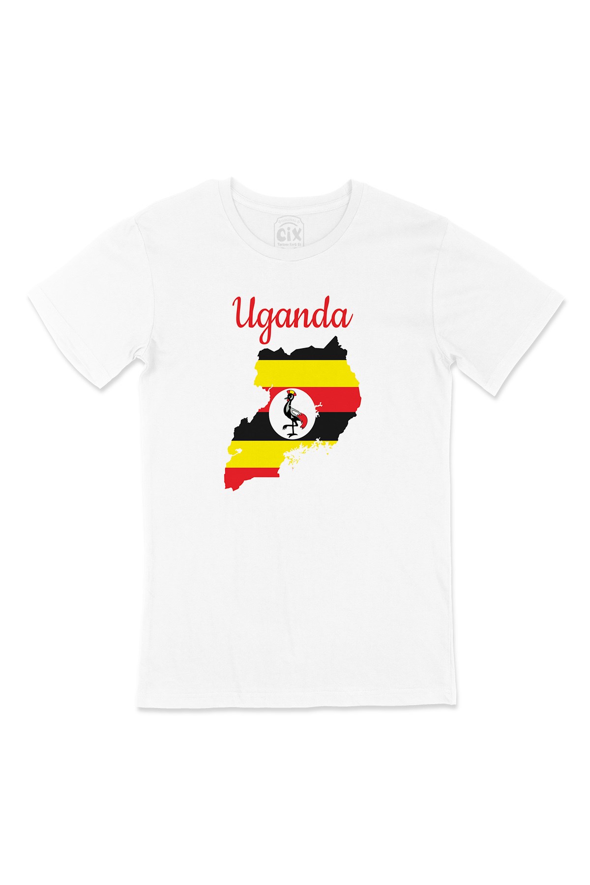 Uganda Haritalı ve Bayraklı Tişört