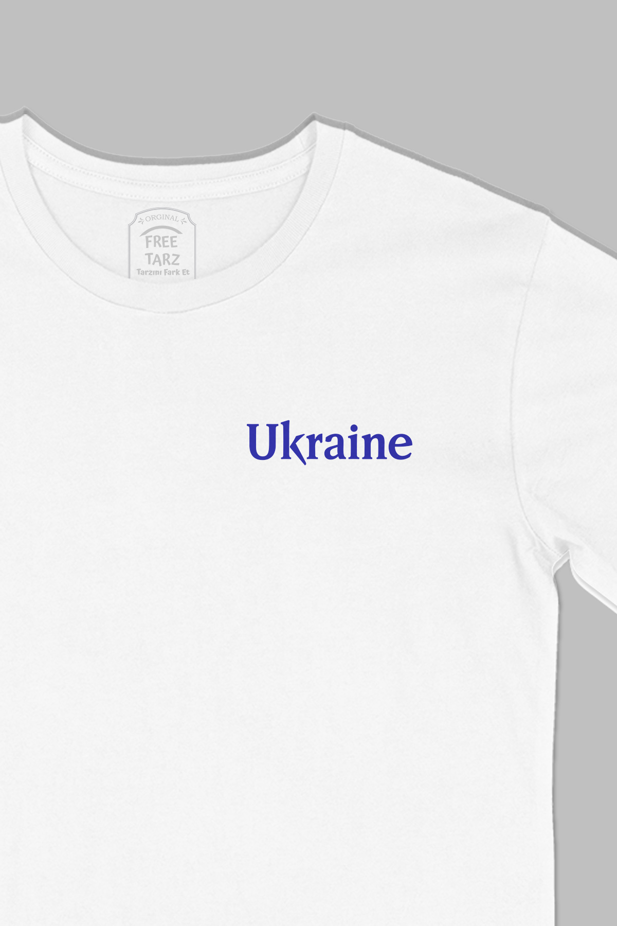 Ukrayna Ukraine Baskılı Cep Tasarım Beyaz Tişört Ukrayna Ukraine Baskılı Cep Tasarım Beyaz Tişört - Ücretsiz Kargo
