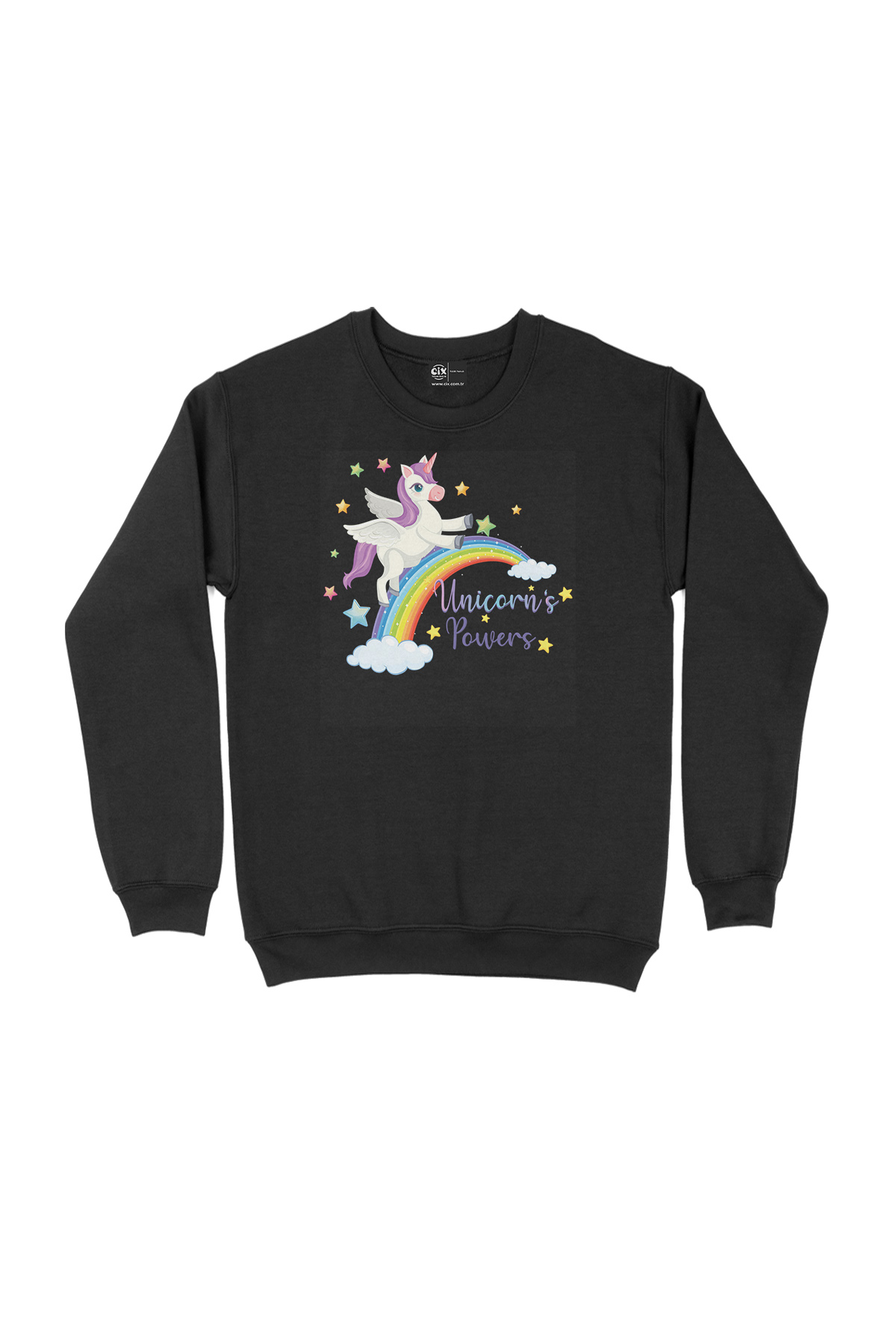 Unicorn Power Siyah Sweatshirt