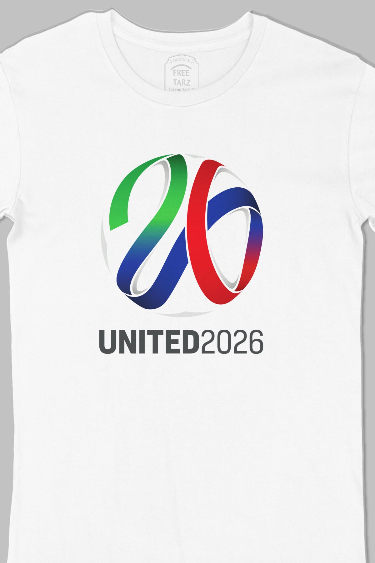 United 2026 Dünya Kupası Büyük Baskılı Beyaz Tişört United 2026 Dünya Kupası Büyük Baskılı Beyaz Tişört - Ücretsiz Kargo