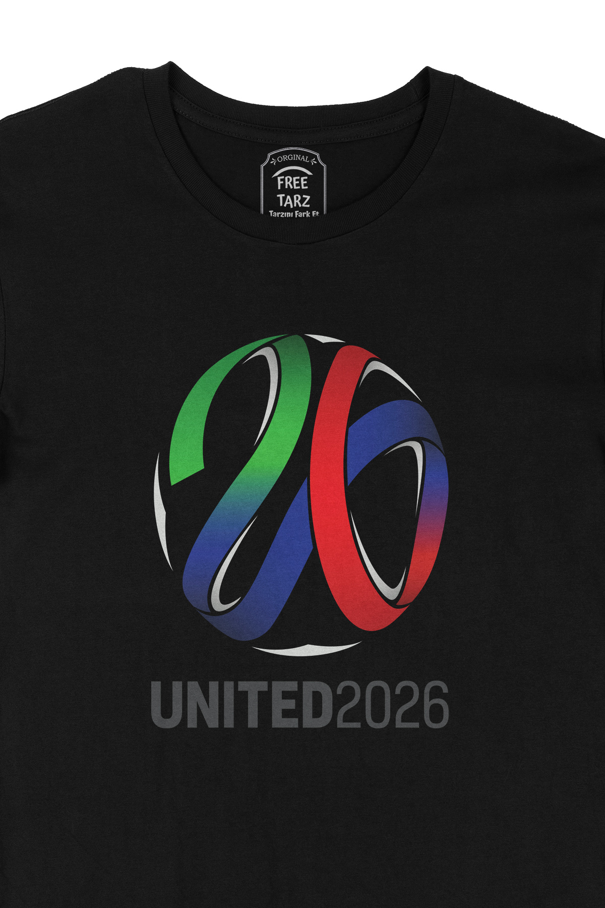 United 2026 Dünya Kupası Büyük Baskılı Siyah Tişört United 2026 Dünya Kupası Büyük Baskılı Siyah Tişört - Ücretsiz Kargo