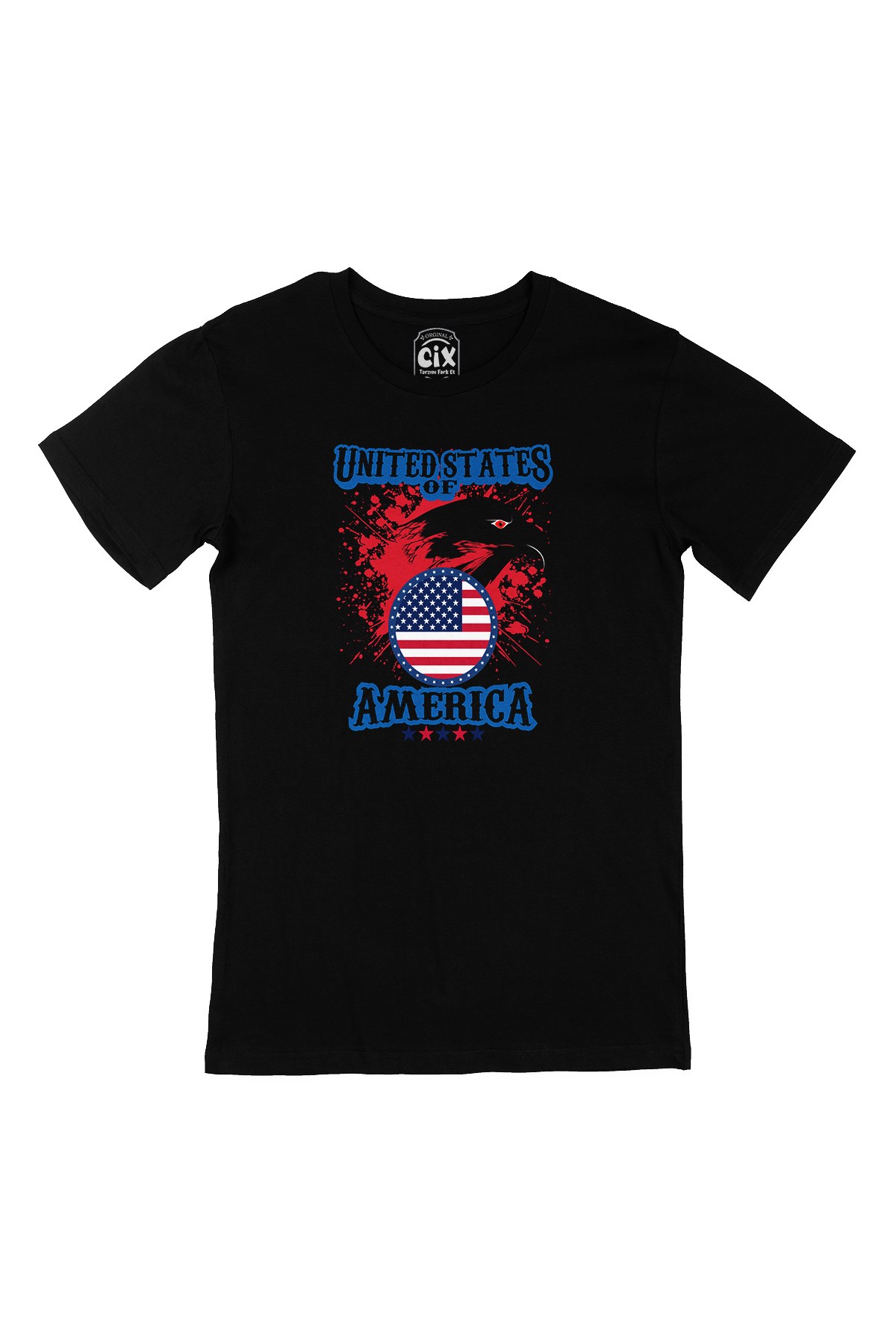 United States Of America Siyah Tişört