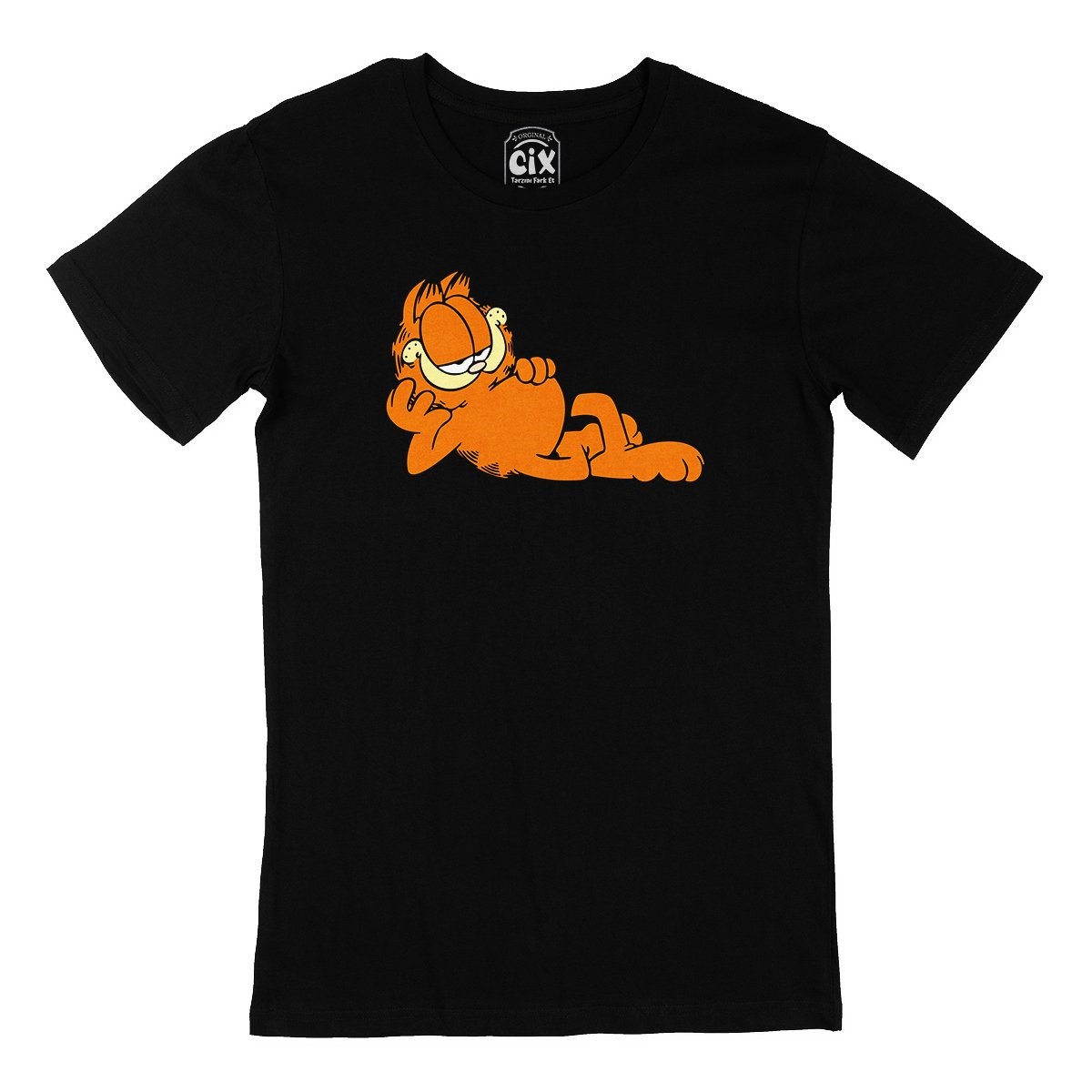 Uykucu Garfield Siyah Tişört