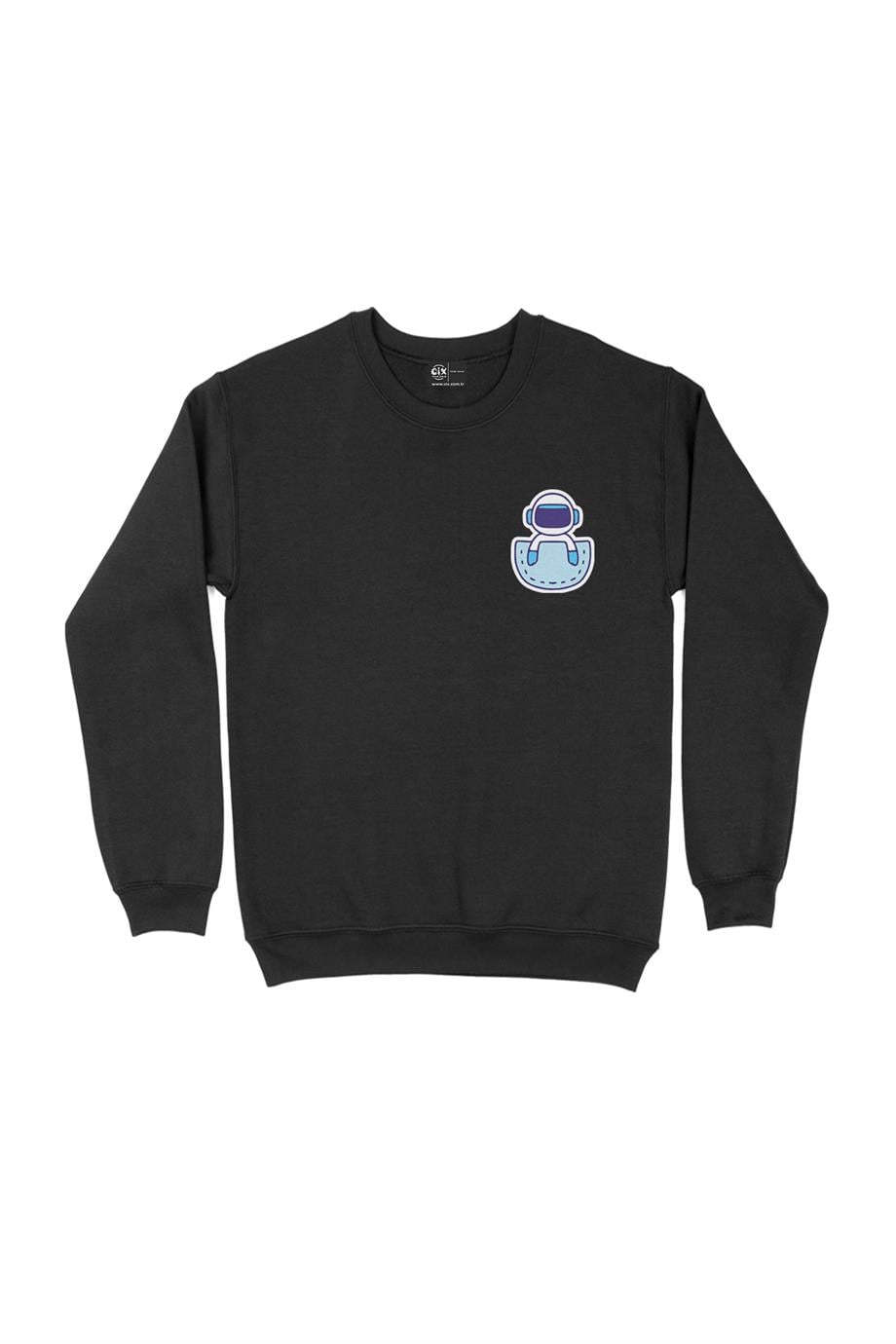Uzaylı Cep Tasarım Baskılı Sweatshirt Uzaylı Cep Tasarım Baskılı Sweatshirt - Ücretsiz Kargo