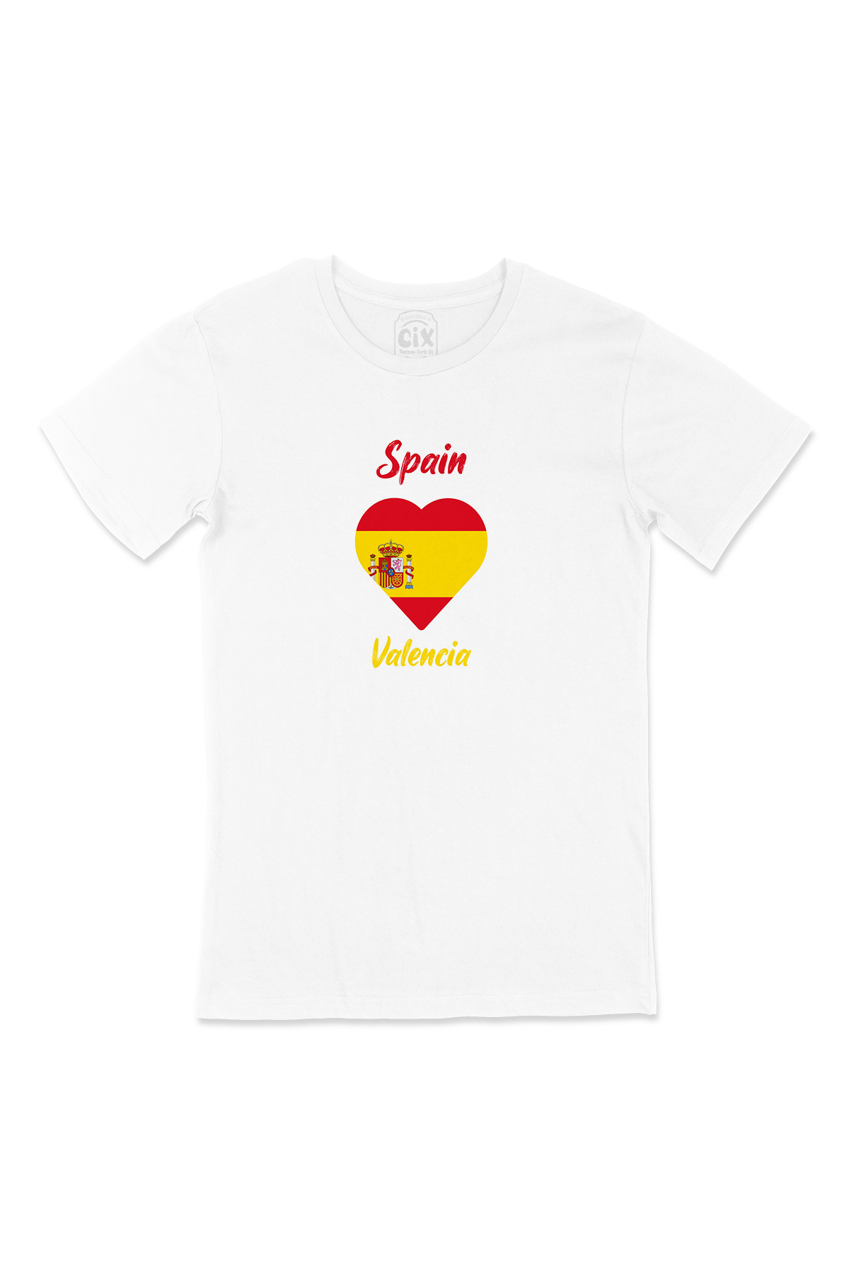 Valensiya İspanya Bayraklı Kalpli Tişört