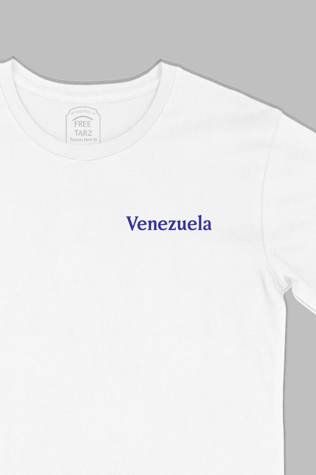 Venezuela Baskılı Cep Tasarım Beyaz Tişört Venezuela Baskılı Cep Tasarım Beyaz Tişört - Ücretsiz Kargo