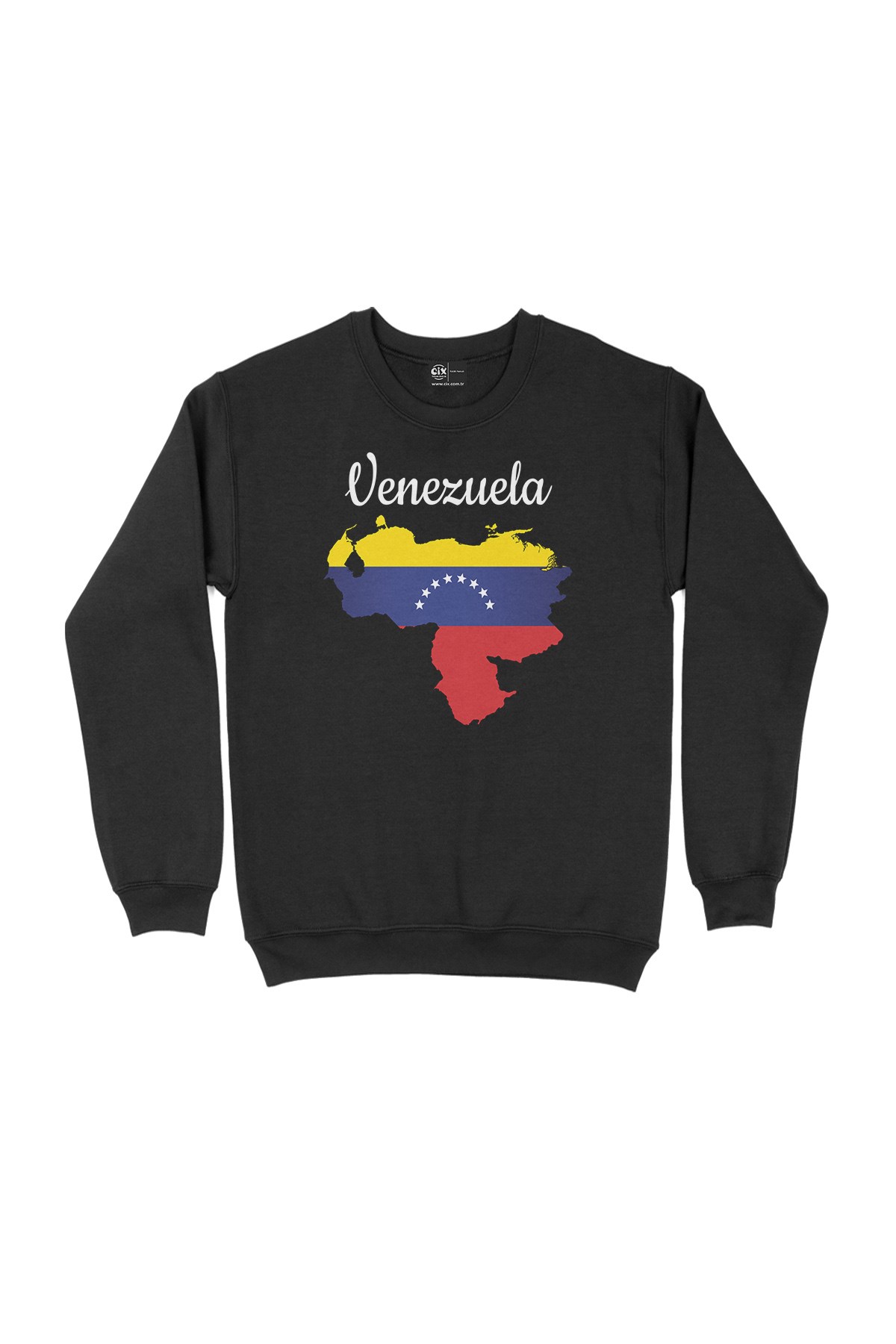 Venezuela Haritalı ve Bayraklı Siyah Sweatshirt