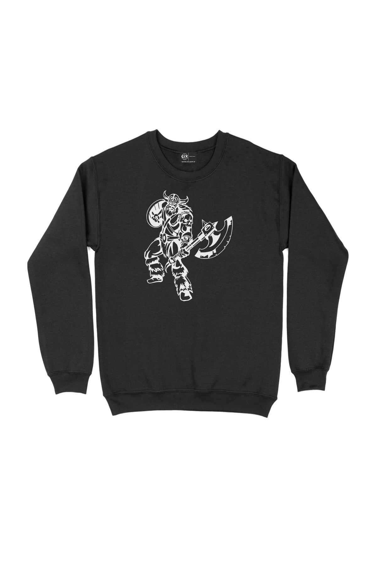 Viking Kalkan ve Balta Siyah Sweatshirt