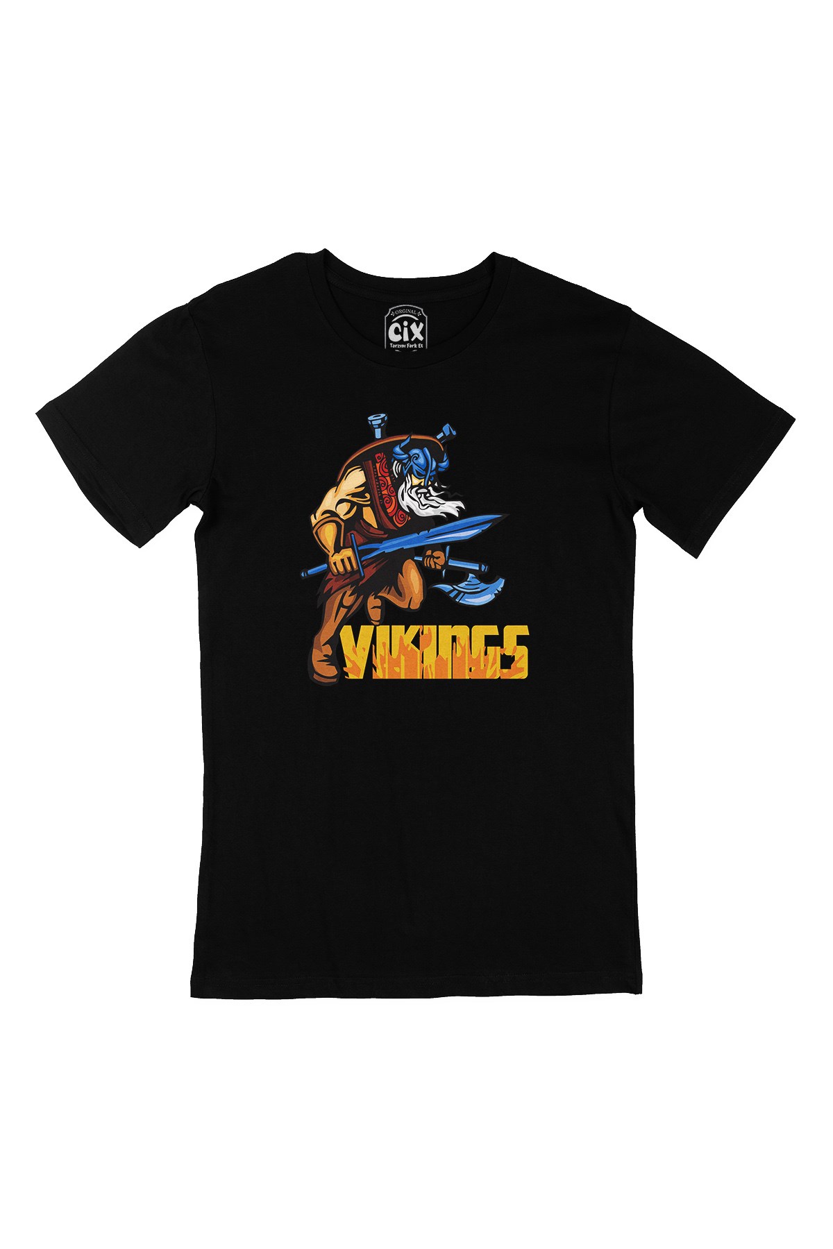 Viking Kılınç ve Balta Siyah Tişört