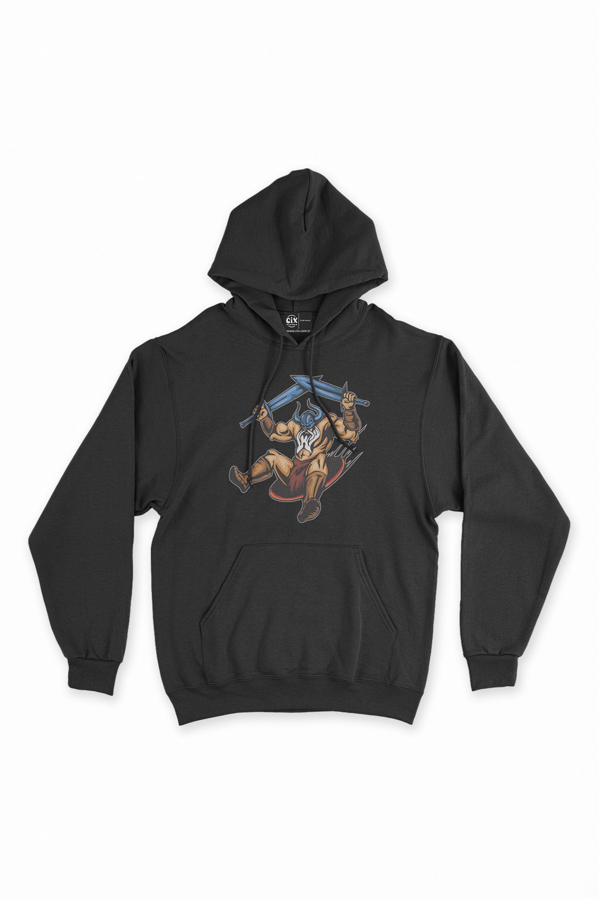 Warrior Kılınçları Siyah Kapşonlu Sweatshirt Hoodie