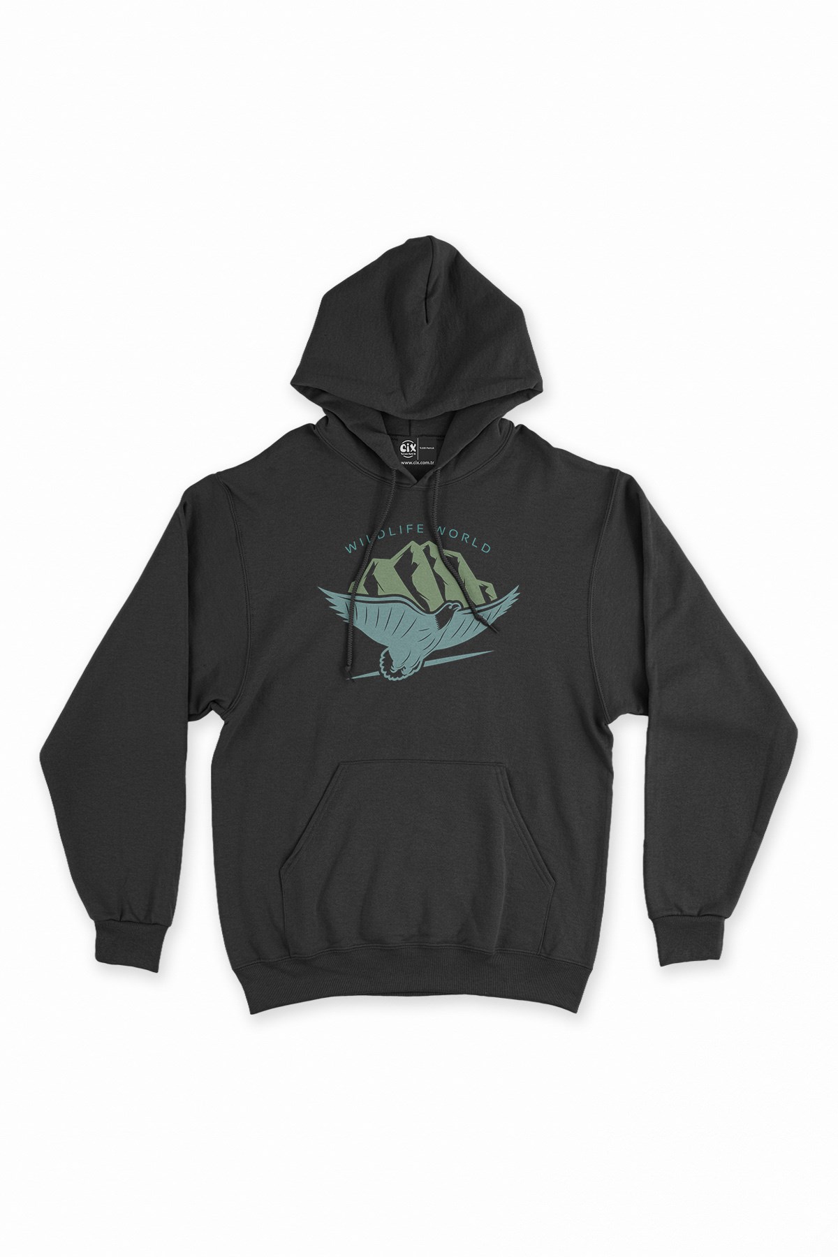 Wild Life World Siyah Kapşonlu Sweatshirt Hoodie