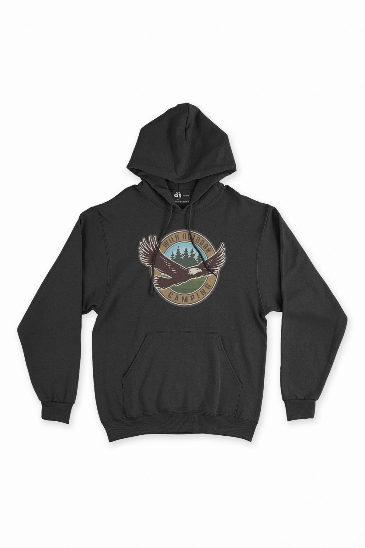 Wild Outdoor Siyah Kapşonlu Sweatshirt Hoodie