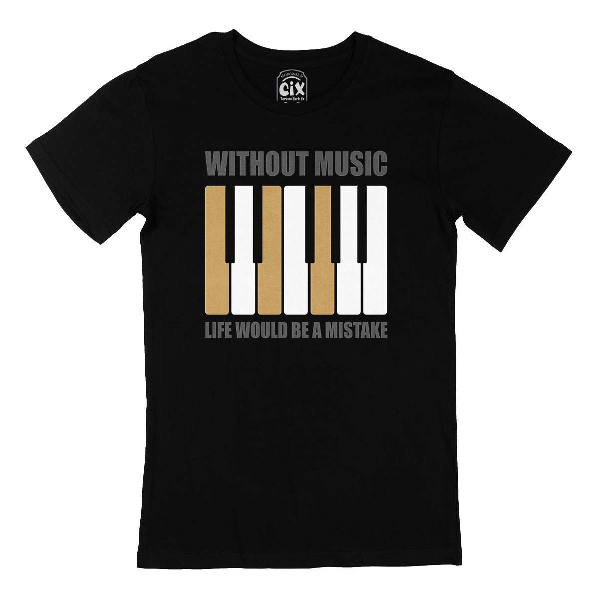 Without Music Siyah Tişört