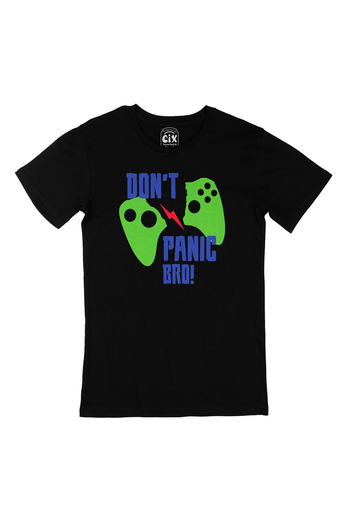 Yeşil Don't Panic Bro Siyah Tişört