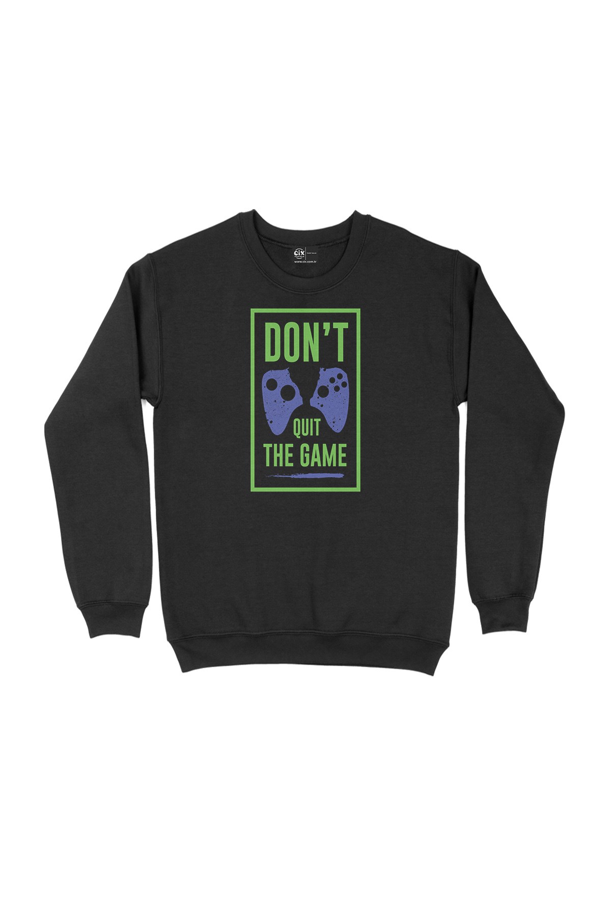 Yeşil Don't Quit The Game Siyah Sweatshirt