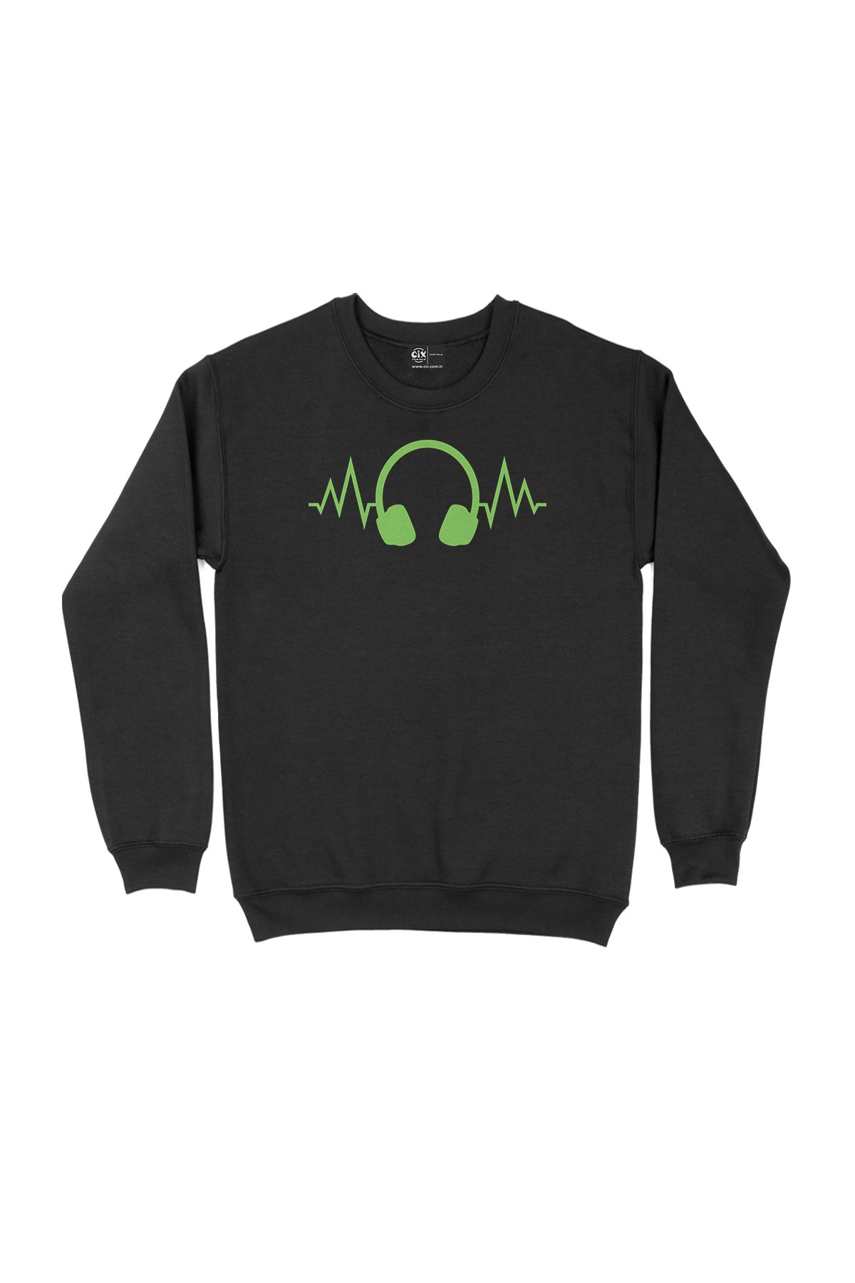 Yeşil Kulaklık Siyah Sweatshirt