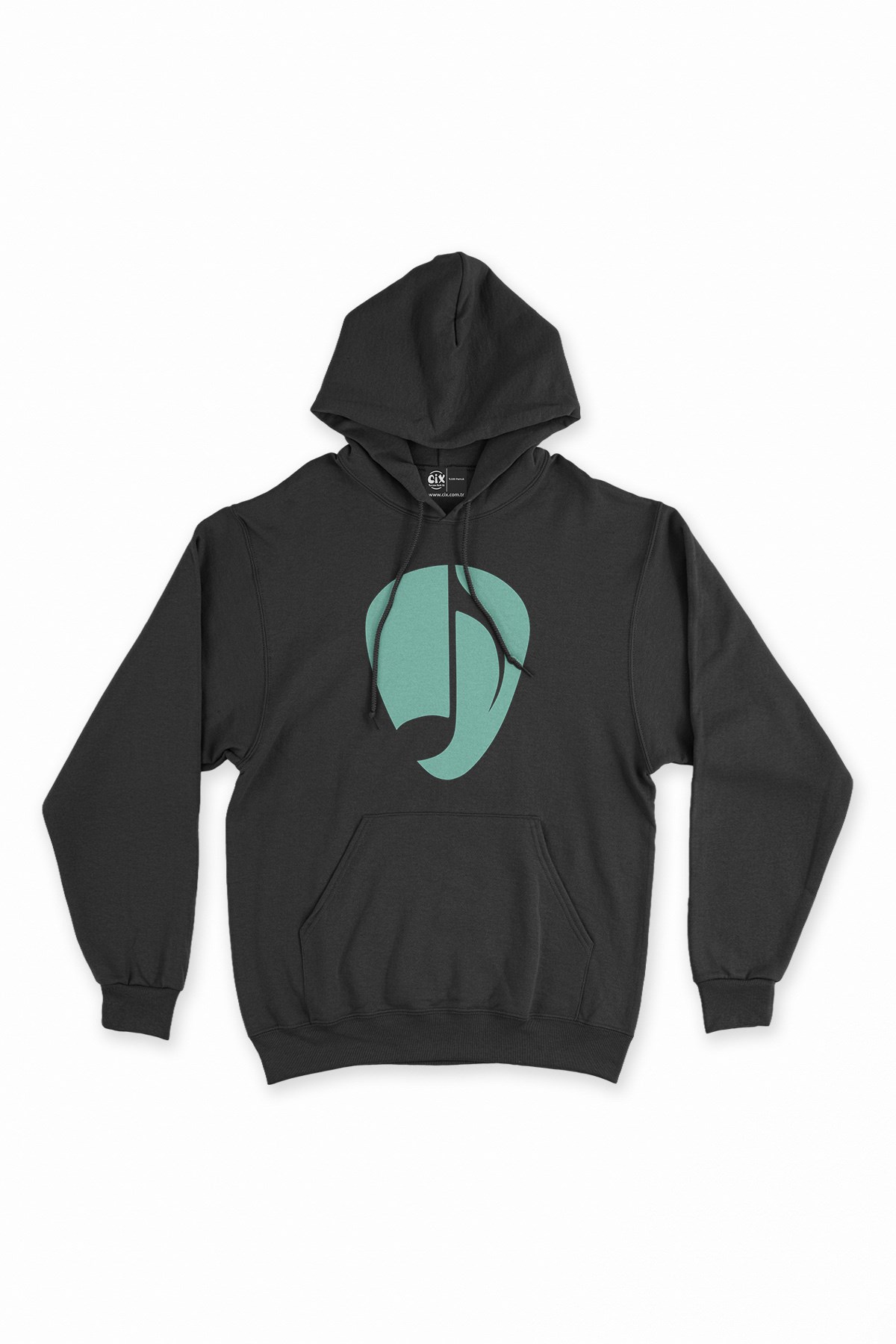 Yeşil Nota Siyah Kapşonlu Sweatshirt Hoodie