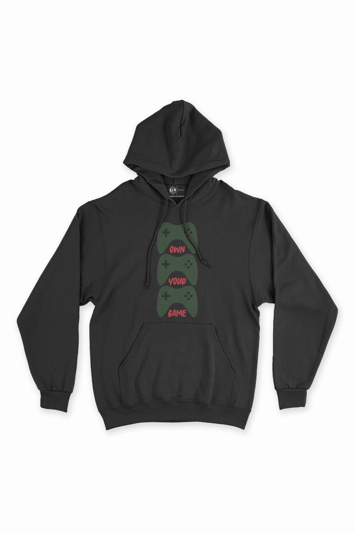 Yeşil Own Your Game Siyah Kapşonlu Sweatshirt Hoodie