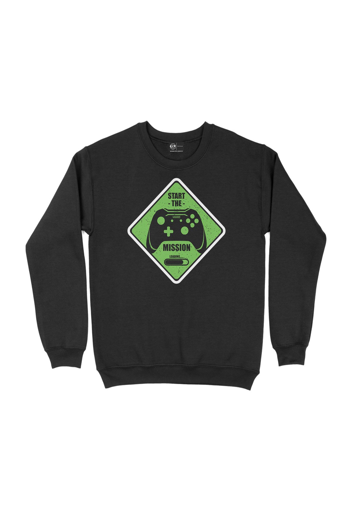 Yeşil Start The Mission Siyah Sweatshirt