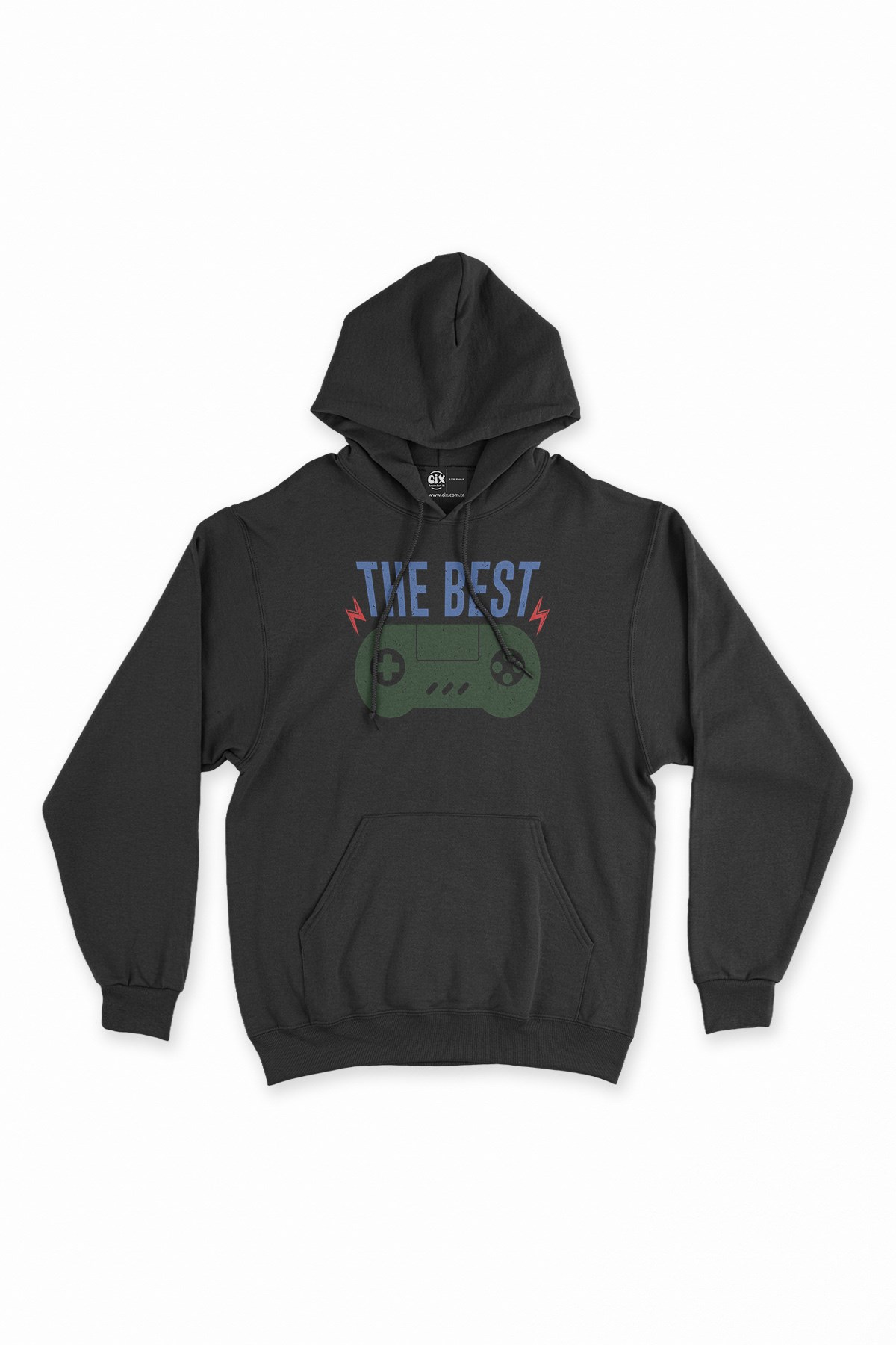 Yeşil The Best Gamer Siyah Kapşonlu Sweatshirt Hoodie