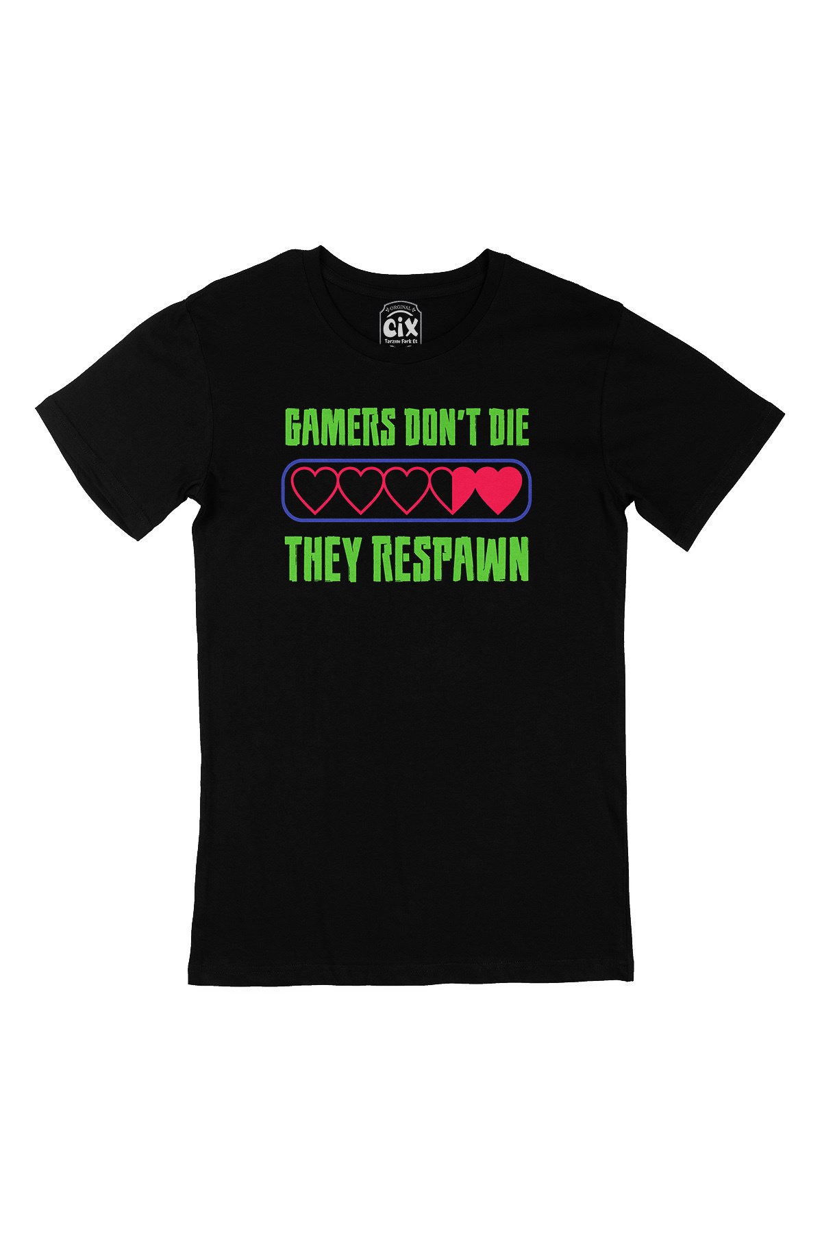 Yeşil They Respawn Siyah Tişört