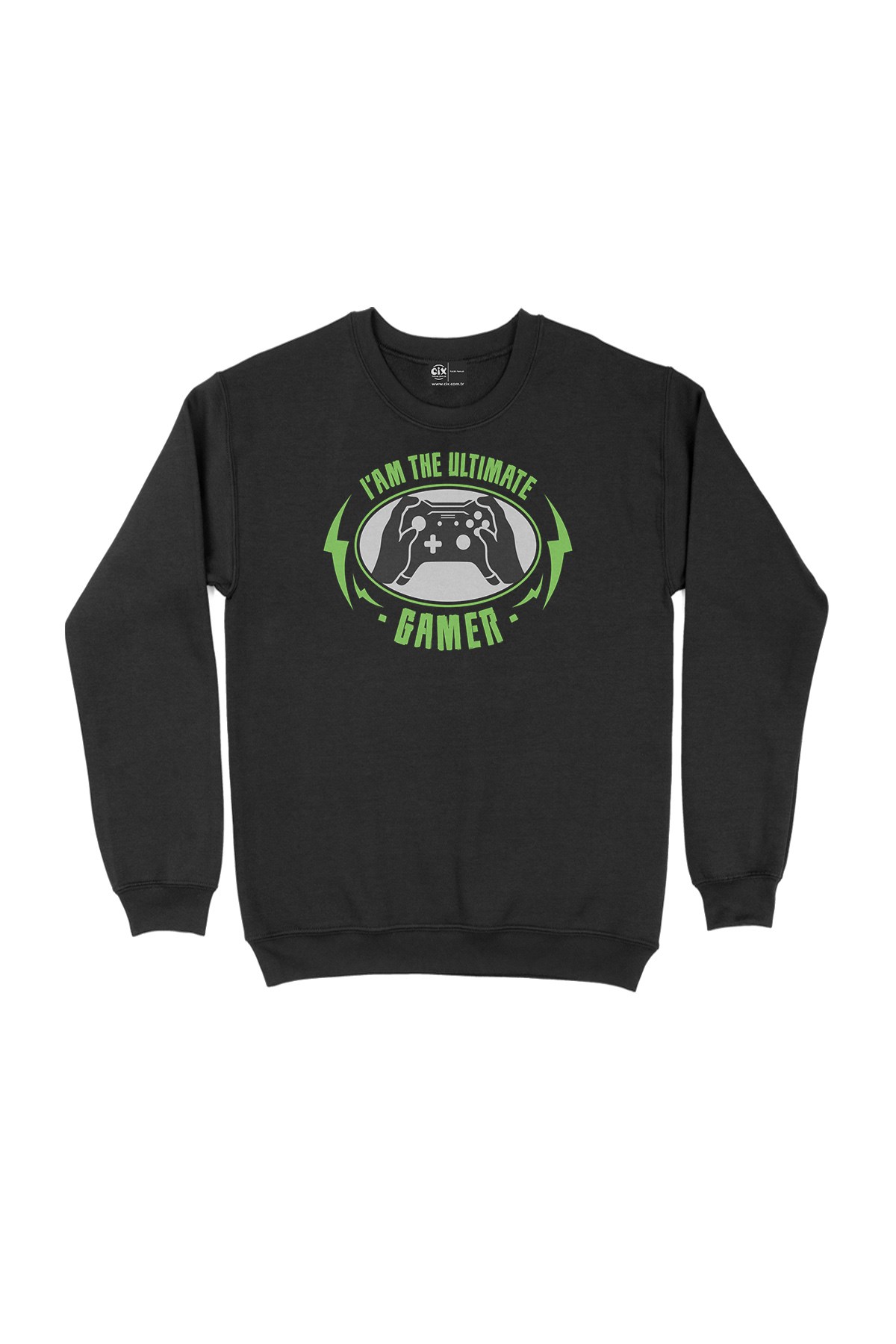 Yeşil Ultimate Gamer Siyah Sweatshirt