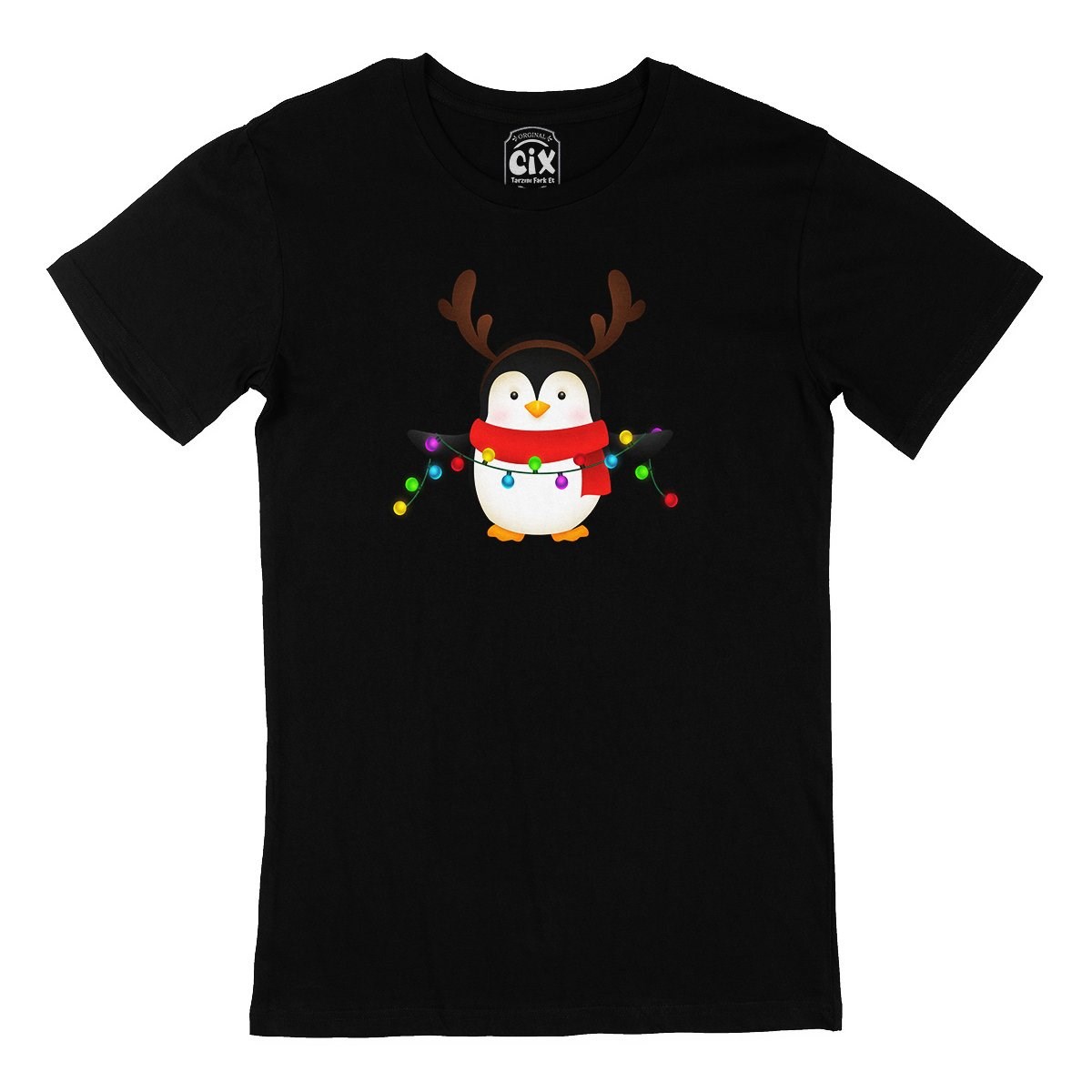 Yılbaşı Pengueni Siyah Tişört