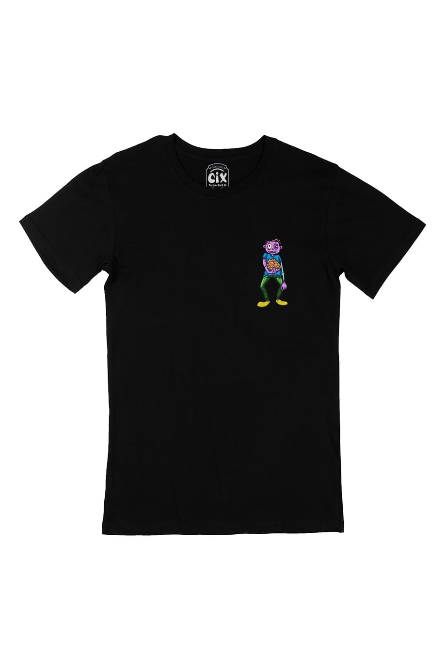 Zombies Boy Cep Logo Tasarımlı Siyah Tişört