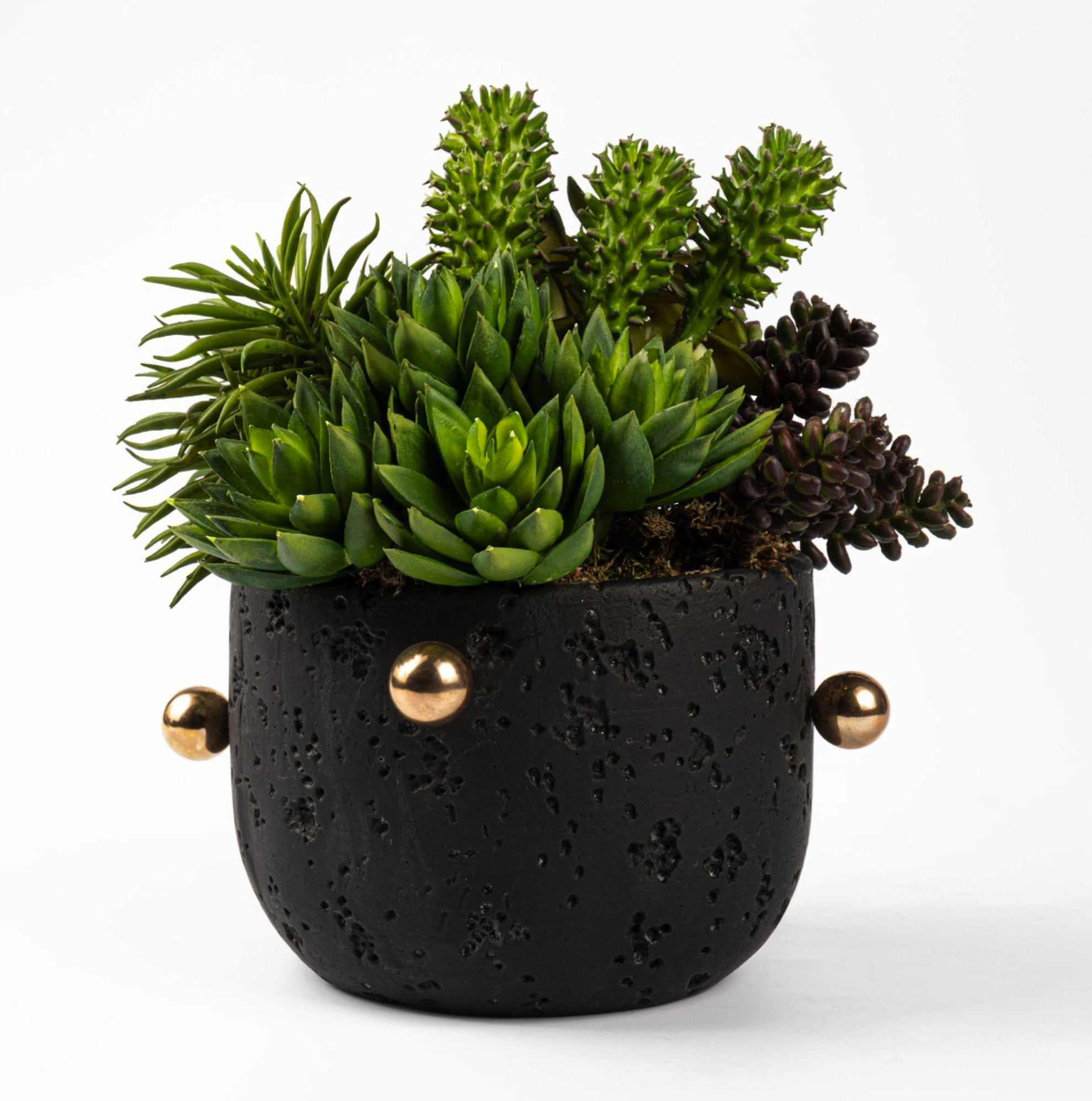 TOP DETAYLI YUVARLAK SİYAH VAZO SUKLENT ARAJMANI 