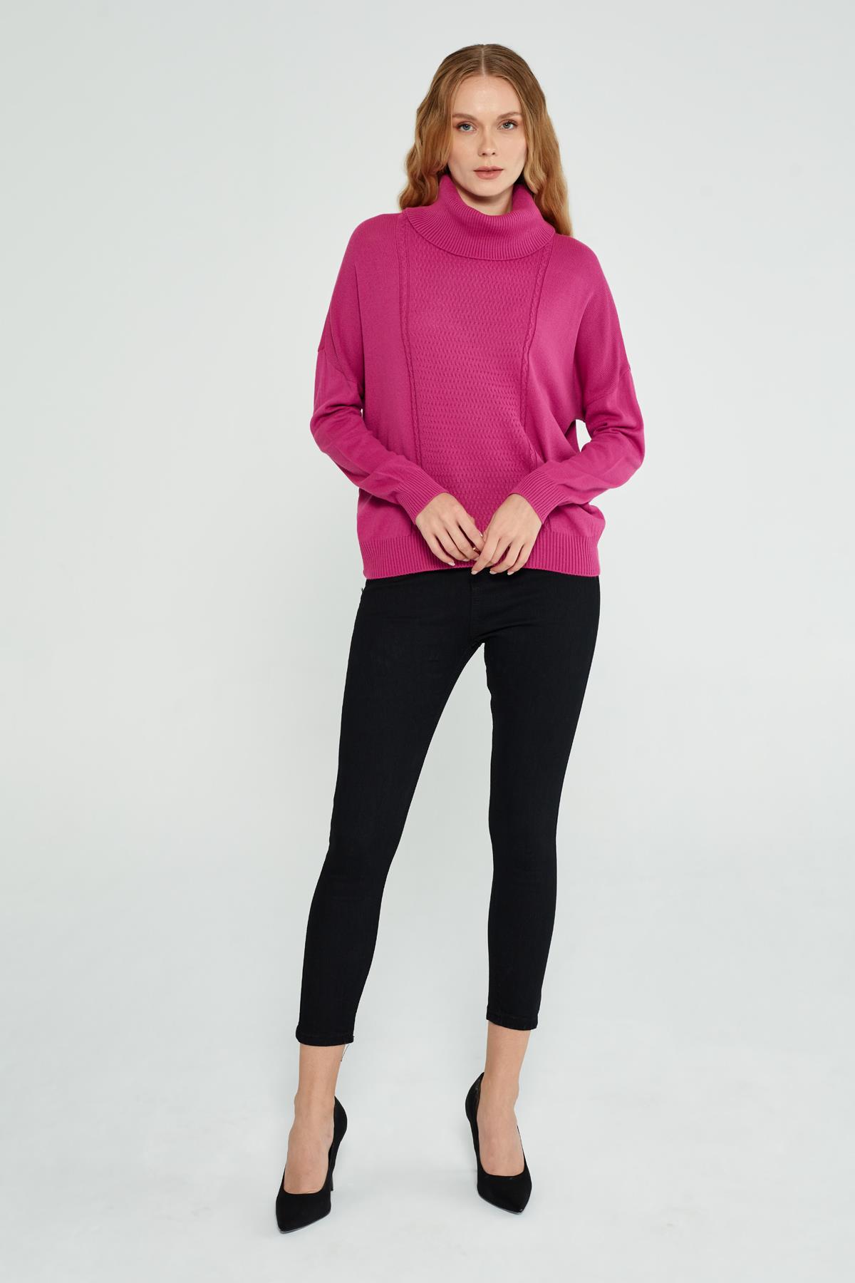 DEGAJE YAKA FUŞYA BAYAN KAZAK