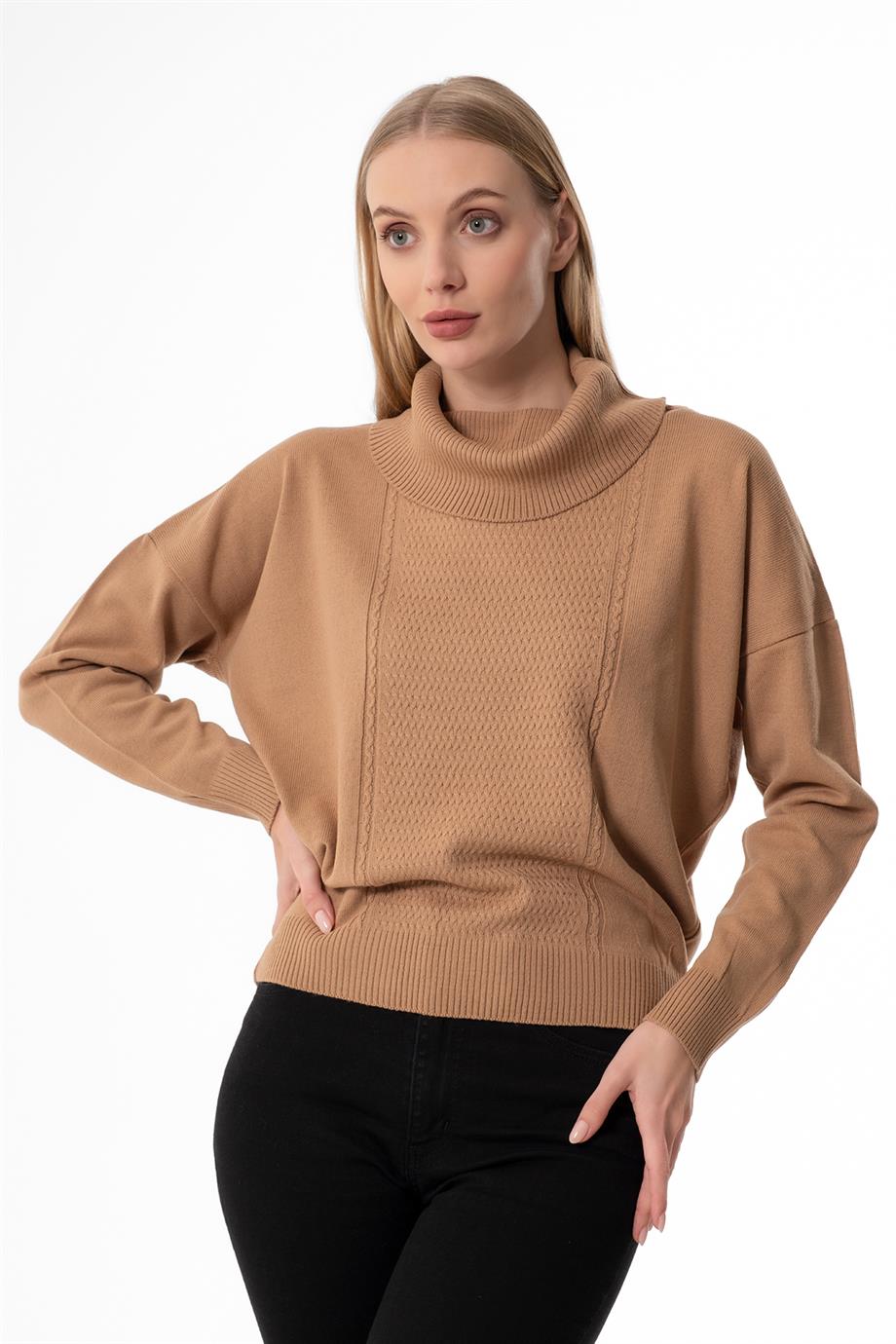 DEGAJE YAKA KARAMEL BAYAN KAZAK